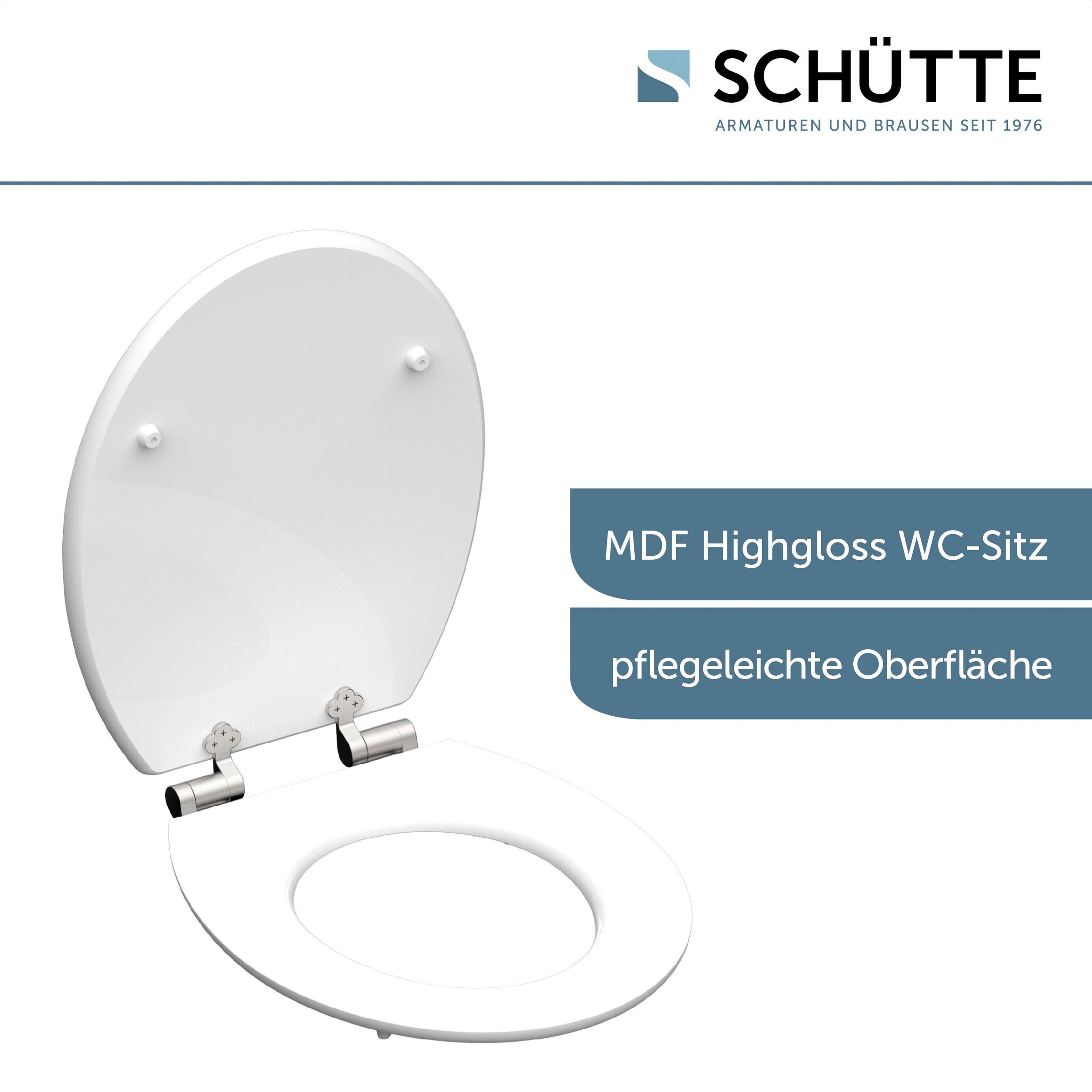Schütte WC-Sitz »Flowers&Wood«, High Gloss mit MDF Holzkern, mit Absenkautomatik