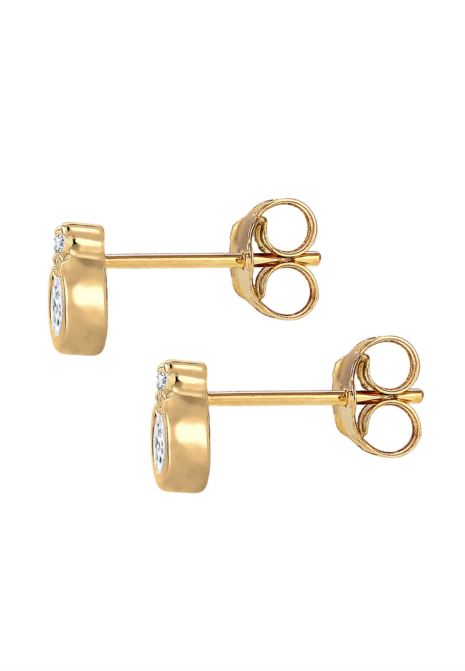 Elli DIAMONDS Paar Ohrstecker »Ohrringe Ohrstecker Kreis Topas Diamant Weiß (0.03 ct) 585 Gelbgold«