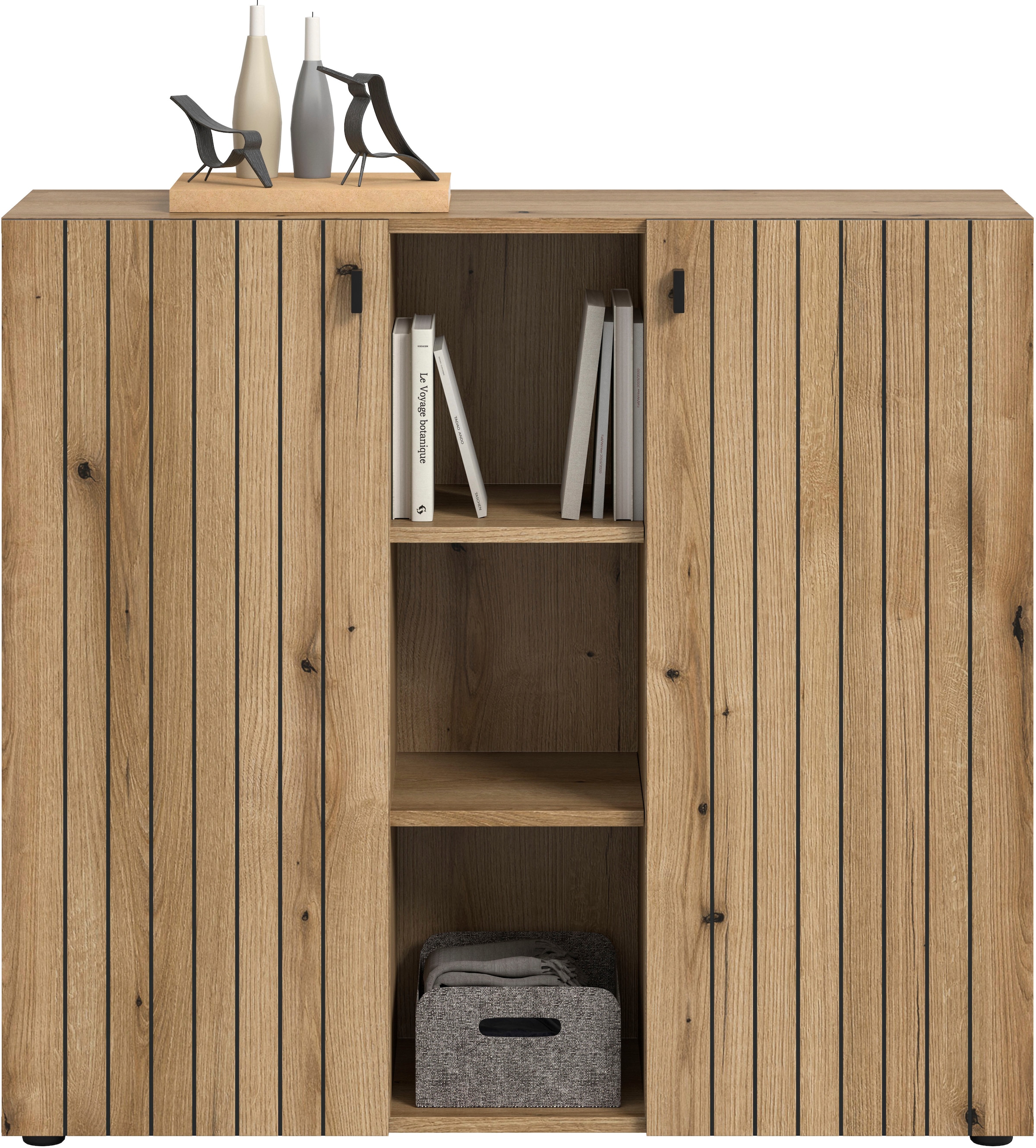 INOSIGN Schuhschrank »TATIO, Breite 106 cm, Rillenoptik, offene Fächer, 2 Türen« 1 Stk. tlg. Schuhschrank, Schuhkommode, Flurkommode, Kommode