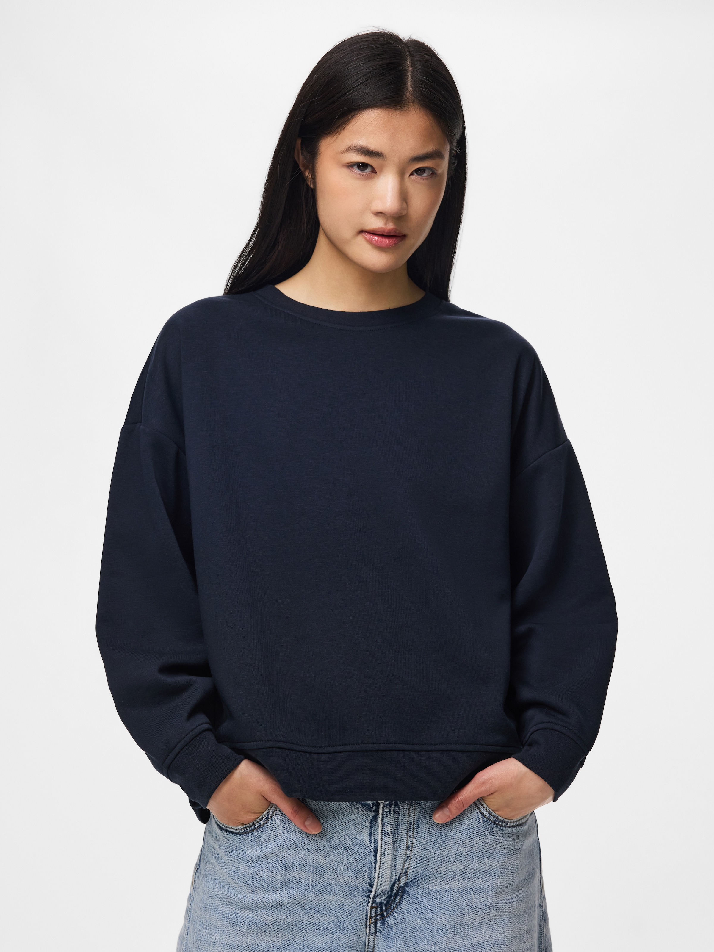 pieces Sweatshirt »PCCHILLI LS LOOSE  FIT SWEAT TOP NOOS BC«, Baumwollmischung
