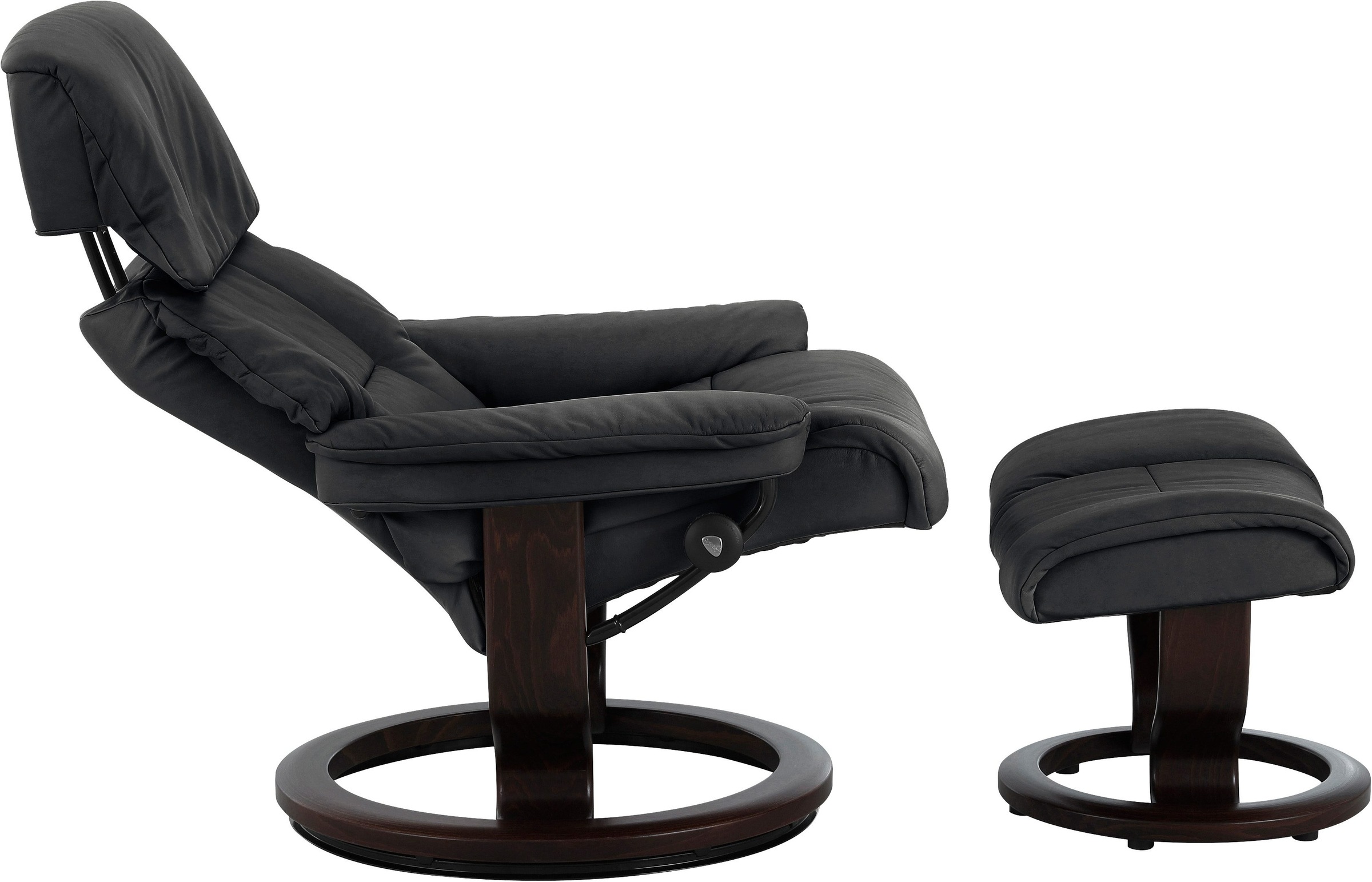 Stressless® Relaxsessel »Ruby«, (Set, Relaxsessel mit Hocker), mit Classic Base, Größe S, Gestell Eiche, Wenge, Braun & Schwarz