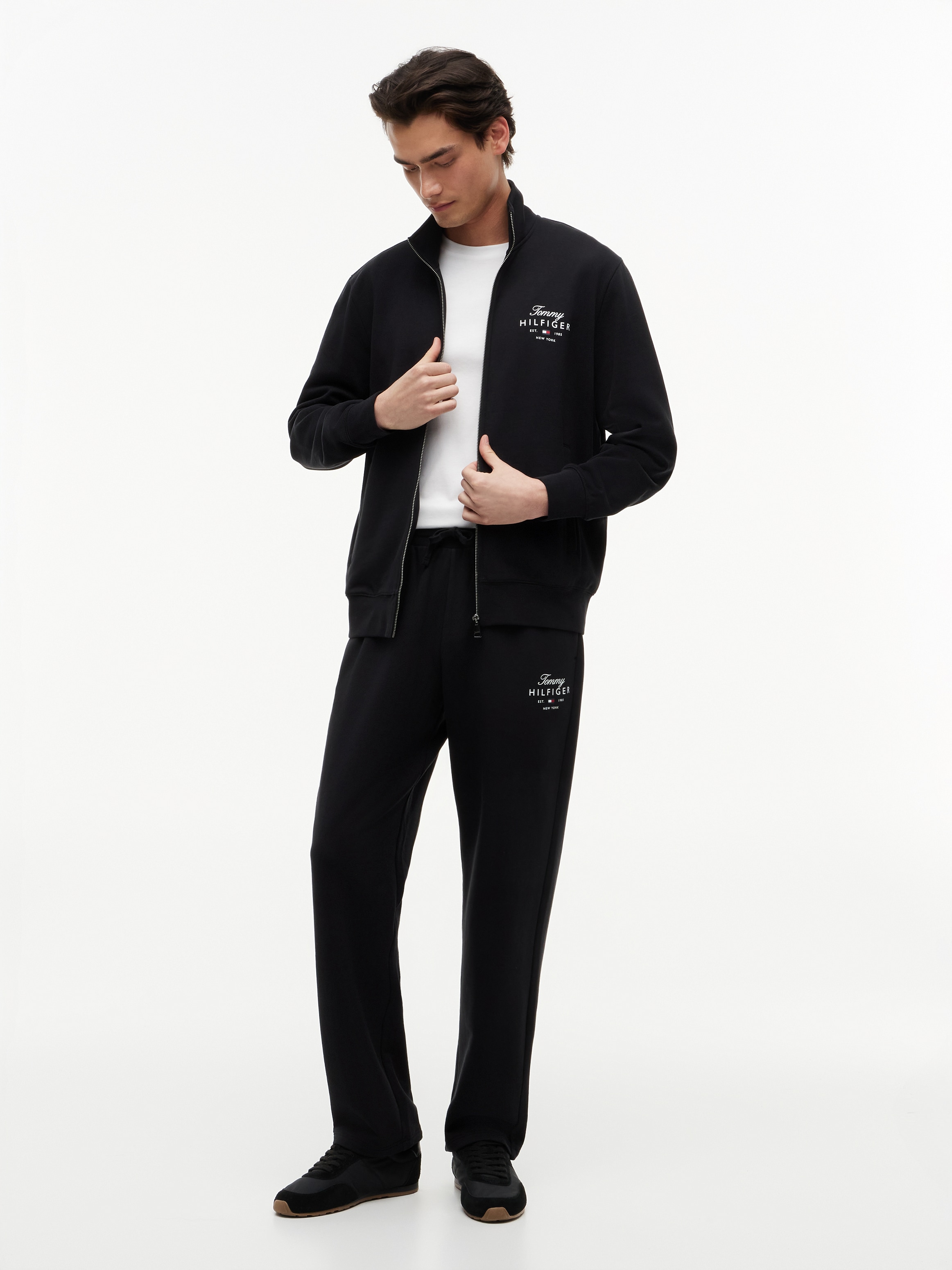 Tommy Hilfiger Sweatjacke »SCRIPT STACK FZ STAND COLLAR«