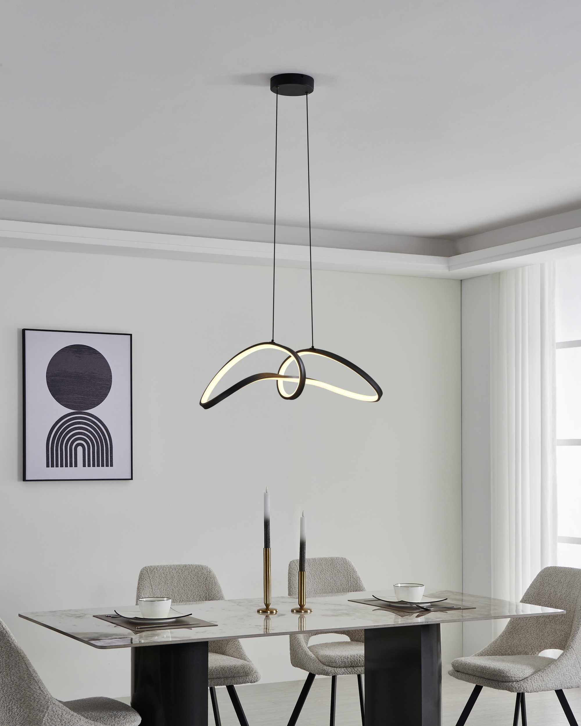 EGLO Hängeleuchte »CALAROSSA-Z Pendellampe - Alu, Stahl - LED - 22W - IP20« LED-Modul 1 Stk. Kaltweiß | Neutralweiß | Warmweiß Hängelampe, Deckenlampe, Wohnzimmer, Esszimmer, L70,5 x B23 x H110 cm