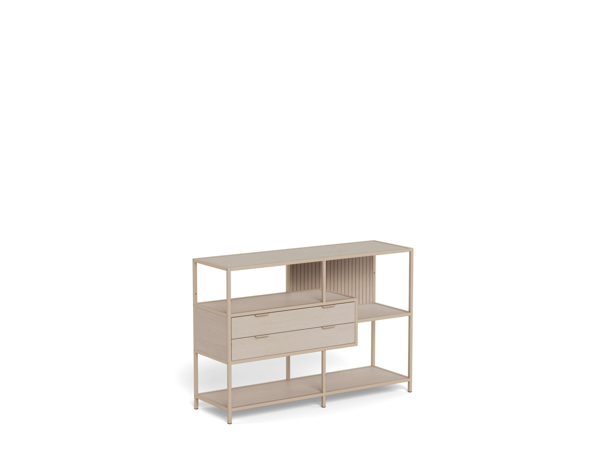 ACTONA GROUP Regal »Seaford, Standregal, Regal, Raumteiler« 114x35x78 cm,  schwarzer Stahlrahmen, 2 Schubladen, Wendemodul, Breite 114 cm