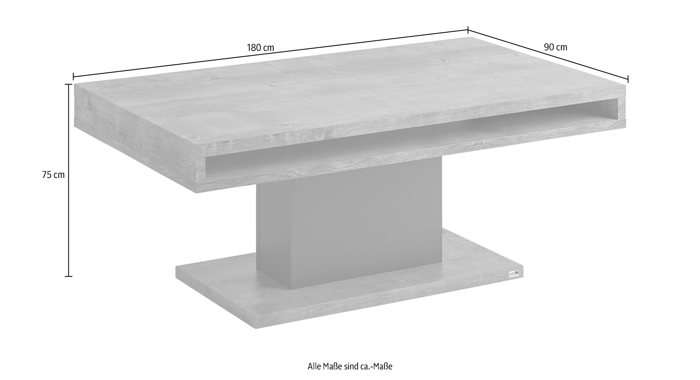 set one by Musterring Couchtisch »Lancaster«, Wahlweise in 2 Farben, Maße (BxHxT in cm) 110 x 45 x 65 cm