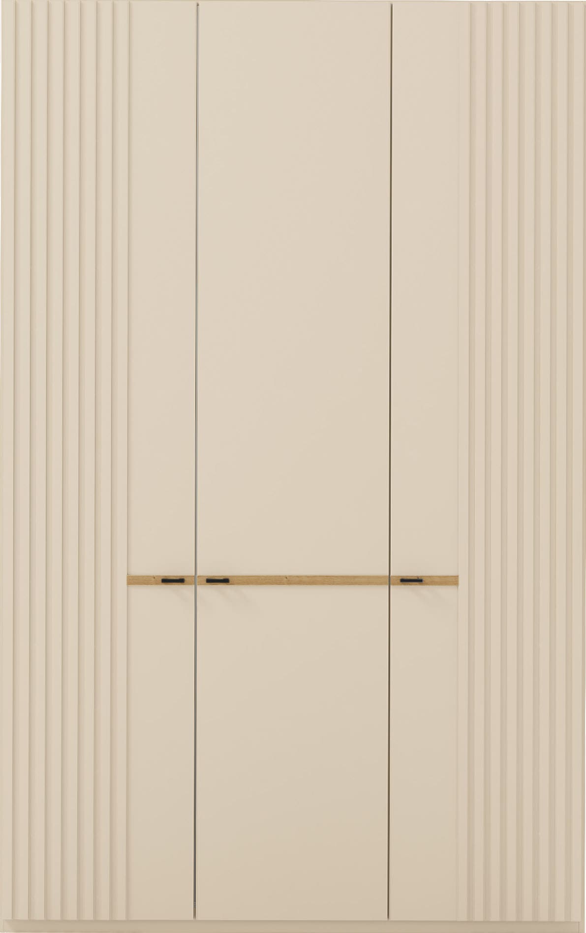 Musterring Drehtürenschrank »Isabelle« Lamellen in Korpusfarbe, Griffe in schwarz, versch. Größen und Farben