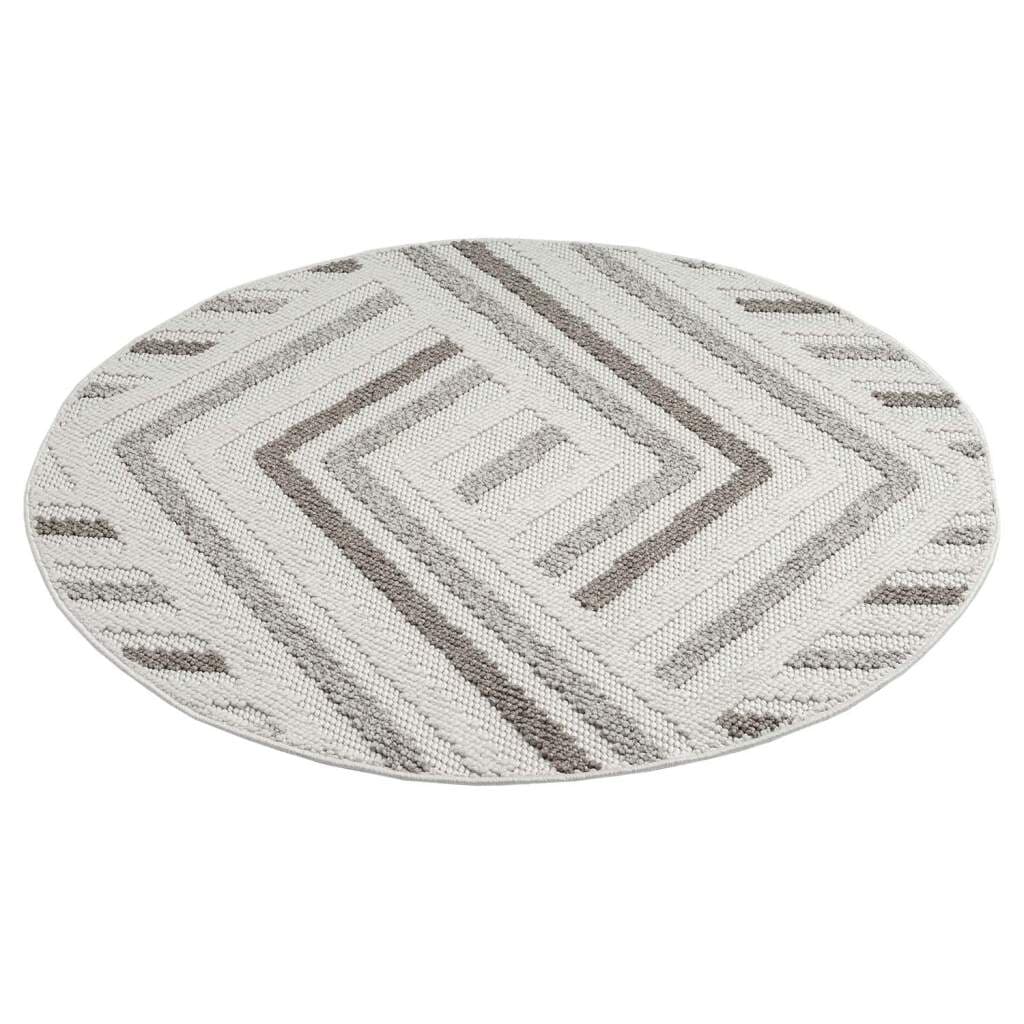 Carpet City Teppich »LINDO 7590«, rund, 11 mm Höhe, Kurzflor, Hochtief-Muster/ 3D-Effekt, Boho-Stil, Wohnzimmer