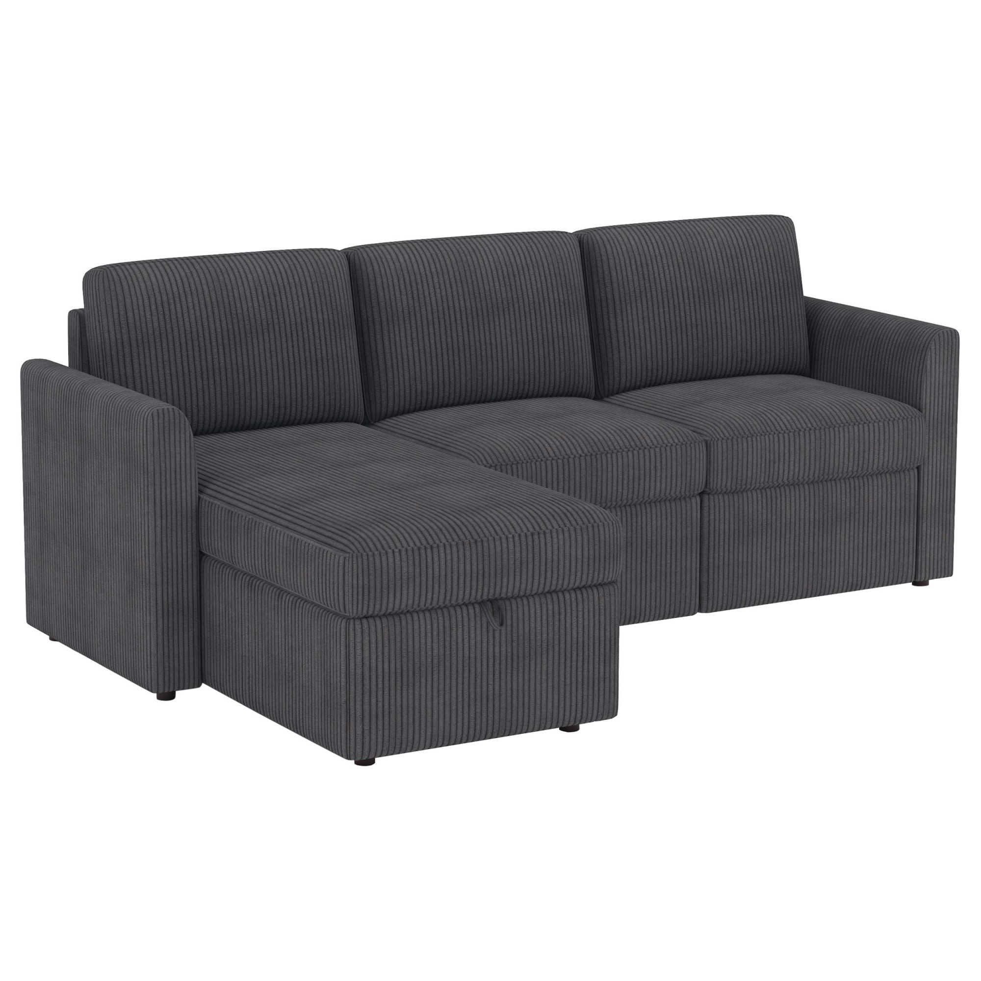 Dorel Home Ecksofa »NORDHUS, L-Form, 200 cm, Recamiere rechts/links montierbar« mit Stauraum, softer Cord-Bezug