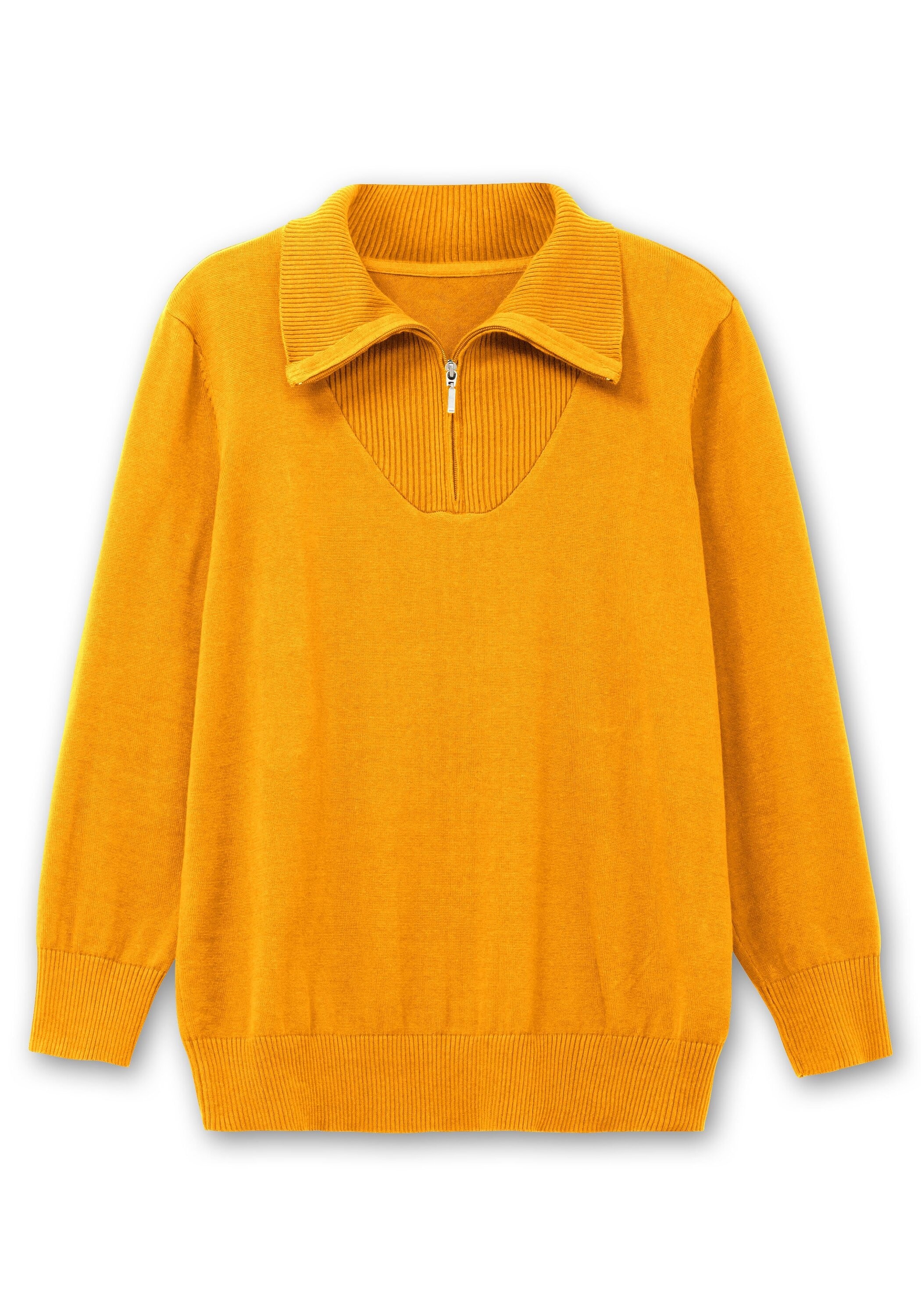 Sheego Strickpullover »Pullover aus Baumwolle, mit Troyerkragen«