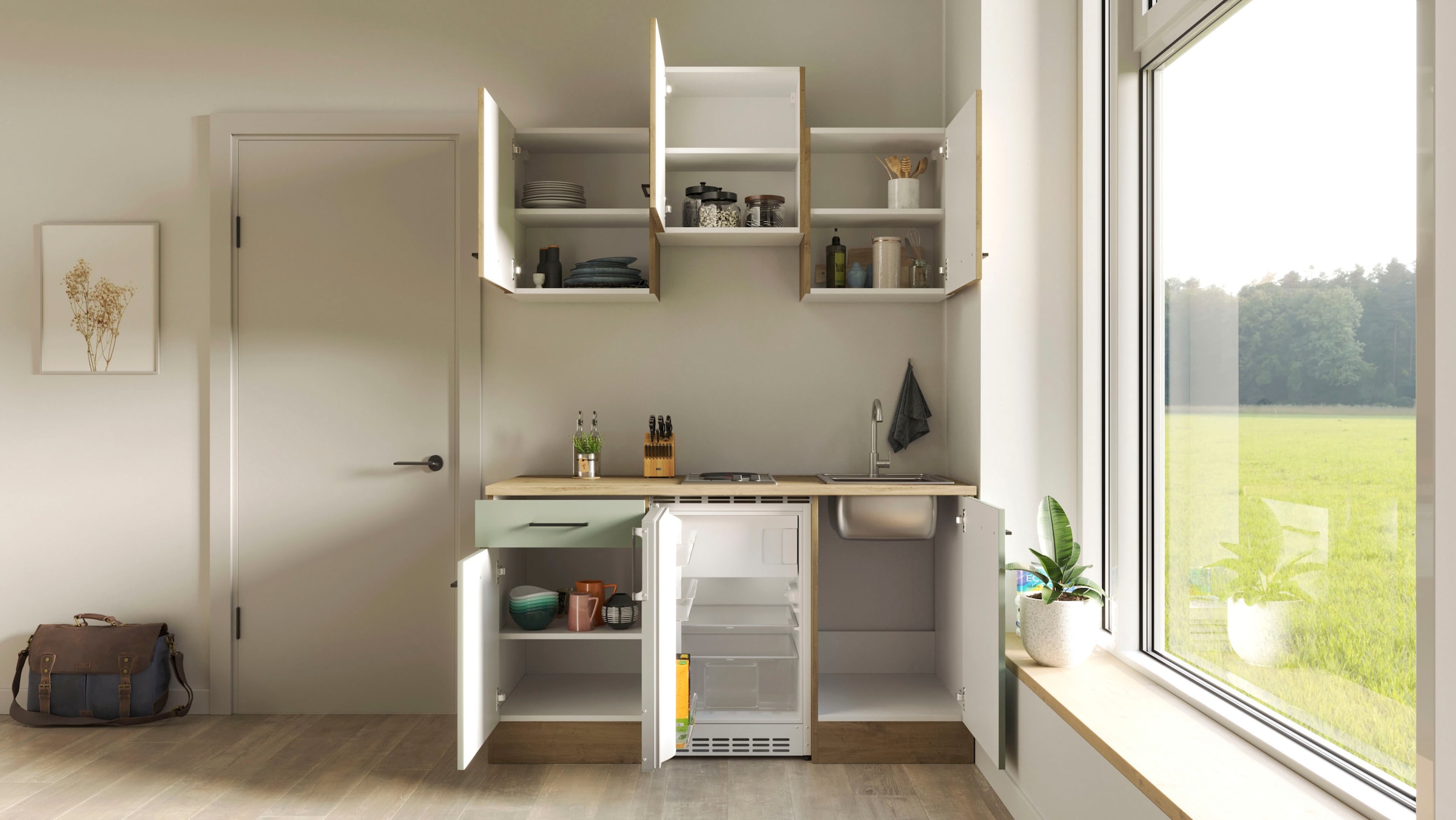 Flex-Well Küchenzeile »Cara« mit E-Geräten, Gesamtbreite 150,5 cm, in weiten Farben erhältlich