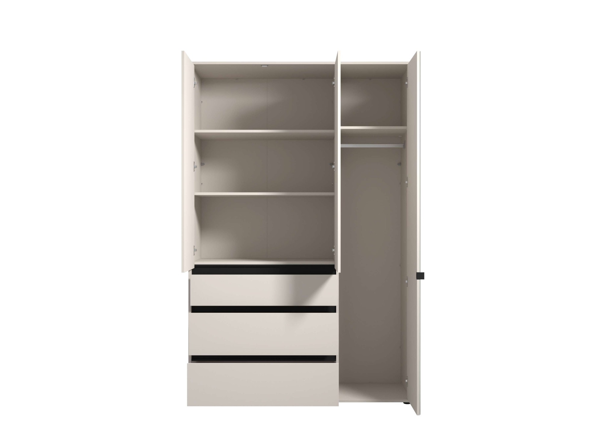 Home affaire Kleiderschrank »Corbett, grifflose Optik, FSC-zertifziert, Made in Europe« 138 oder 182,5cm breit, 211cm hoch und 54,5cm tief,  mit Spiegel, 3 Schubladen und Innenausstattung