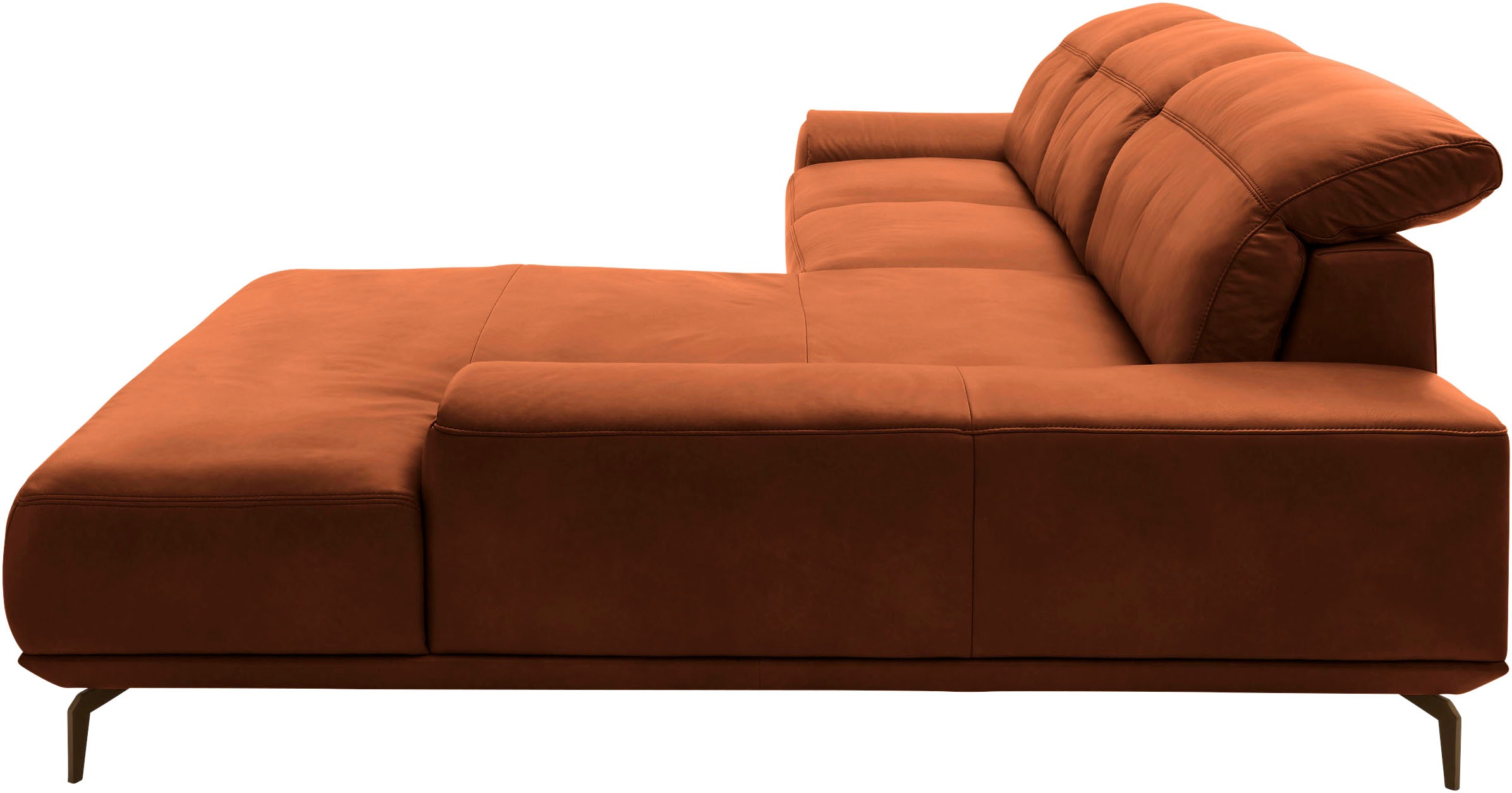 Musterring Wohnlandschaft »MR 2490 Ecksofa mit erstklassigem Sitzkomfort, Long-Life-Leder« Bronze-Fuß, Sitzhöhe 48cm, wahlweise mit Funktionen, Maße 342 x 207 cm