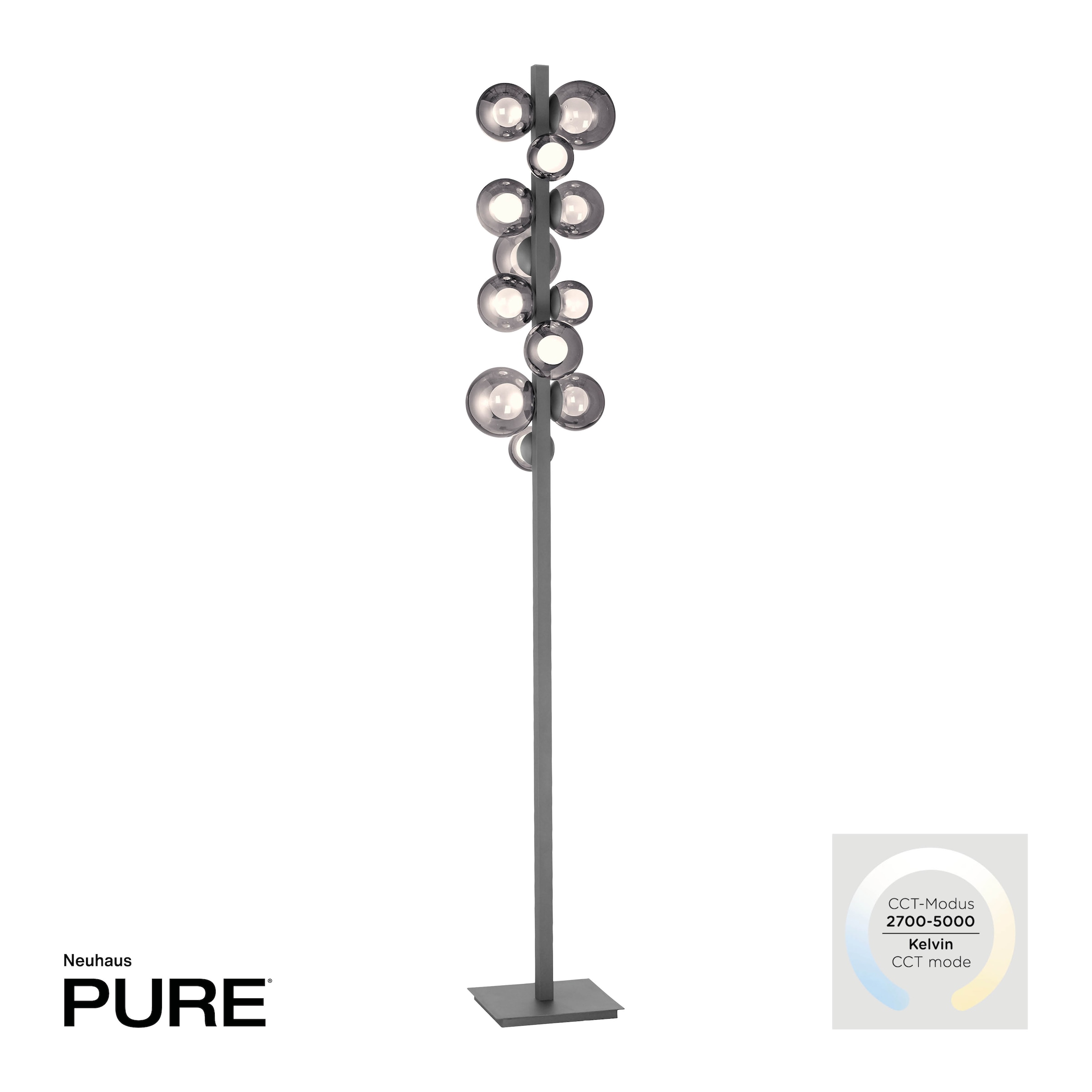 Neuhaus PURE LED Stehlampe »PURE Popup« LED-Board 1 Stk. warmweiß - kaltweiß Stufenloses dimmen, CCT, Tastdimmer,  Memoryfunktion
