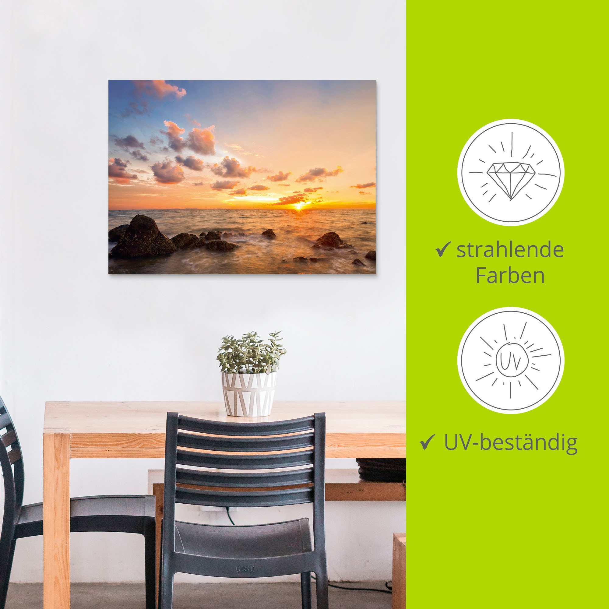 Artland Wandbild »Sonnenuntergang«, Sonnenaufgang & -untergang, (1 St.), als Alubild, Outdoorbild, Leinwandbild, Poster in verschied. Größen