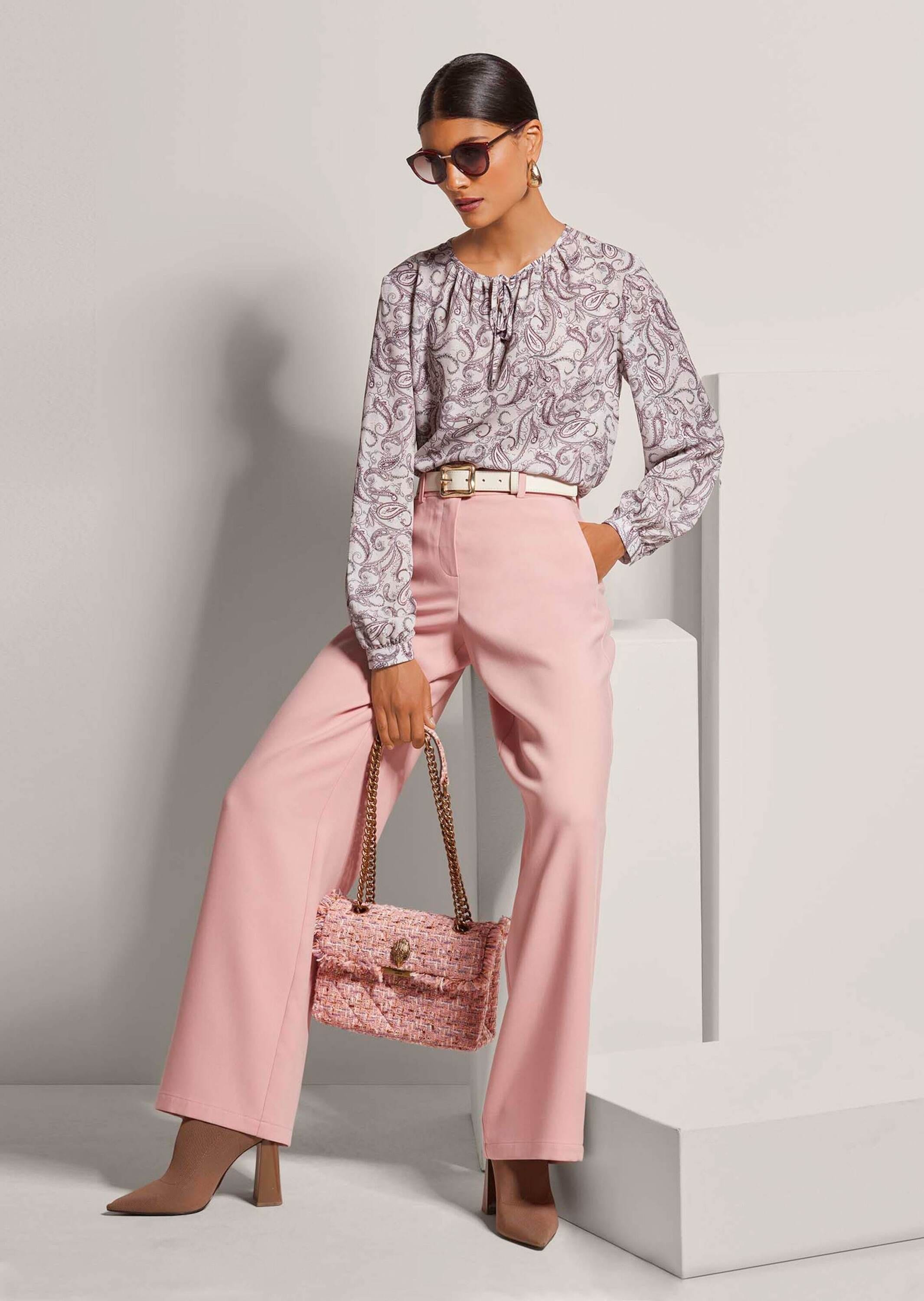 MADELEINE Langarmbluse »Bluse Rundhals-Bluse mit Paisley-Druck«