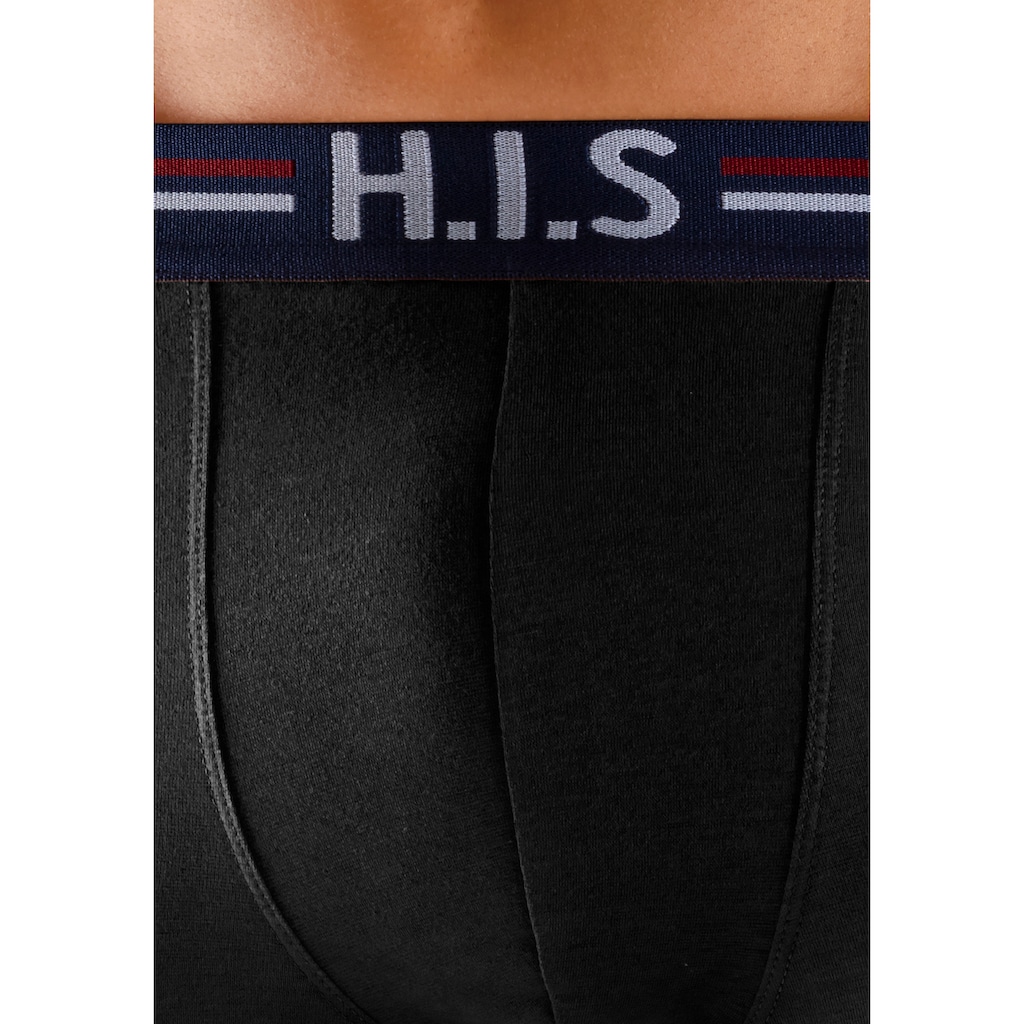 H.I.S Boxer, (Packung, 5 St.), mit Streifen und Markenlogo im Bund