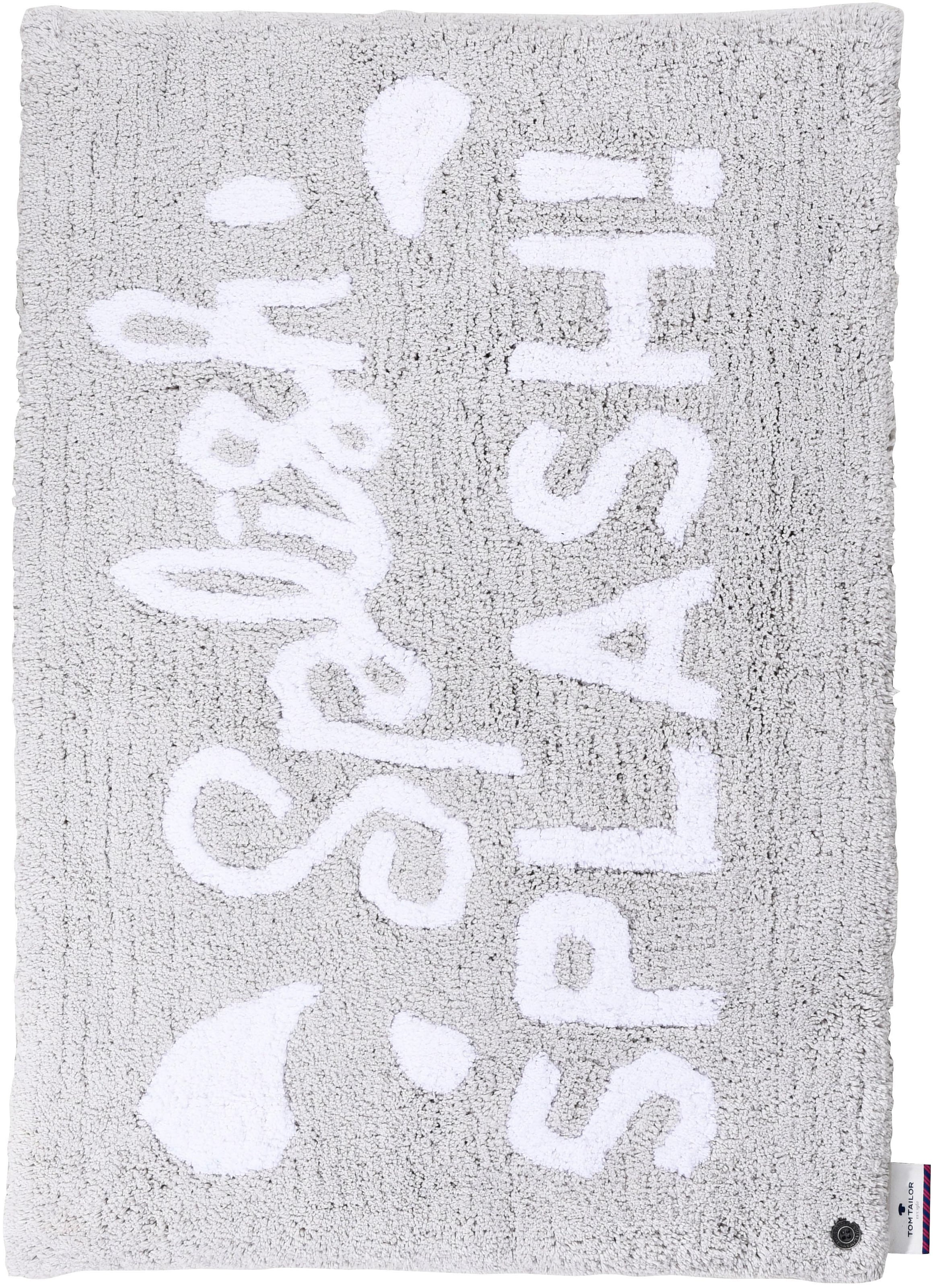TOM TAILOR HOME Badematte »Cotton Splash«, rutschhemmend beschichtet, fußbodenheizungsgeeignet-strapazierfähig, Uni Farben, mit Spruch, reine Baumwolle, besonders weich und flauschig