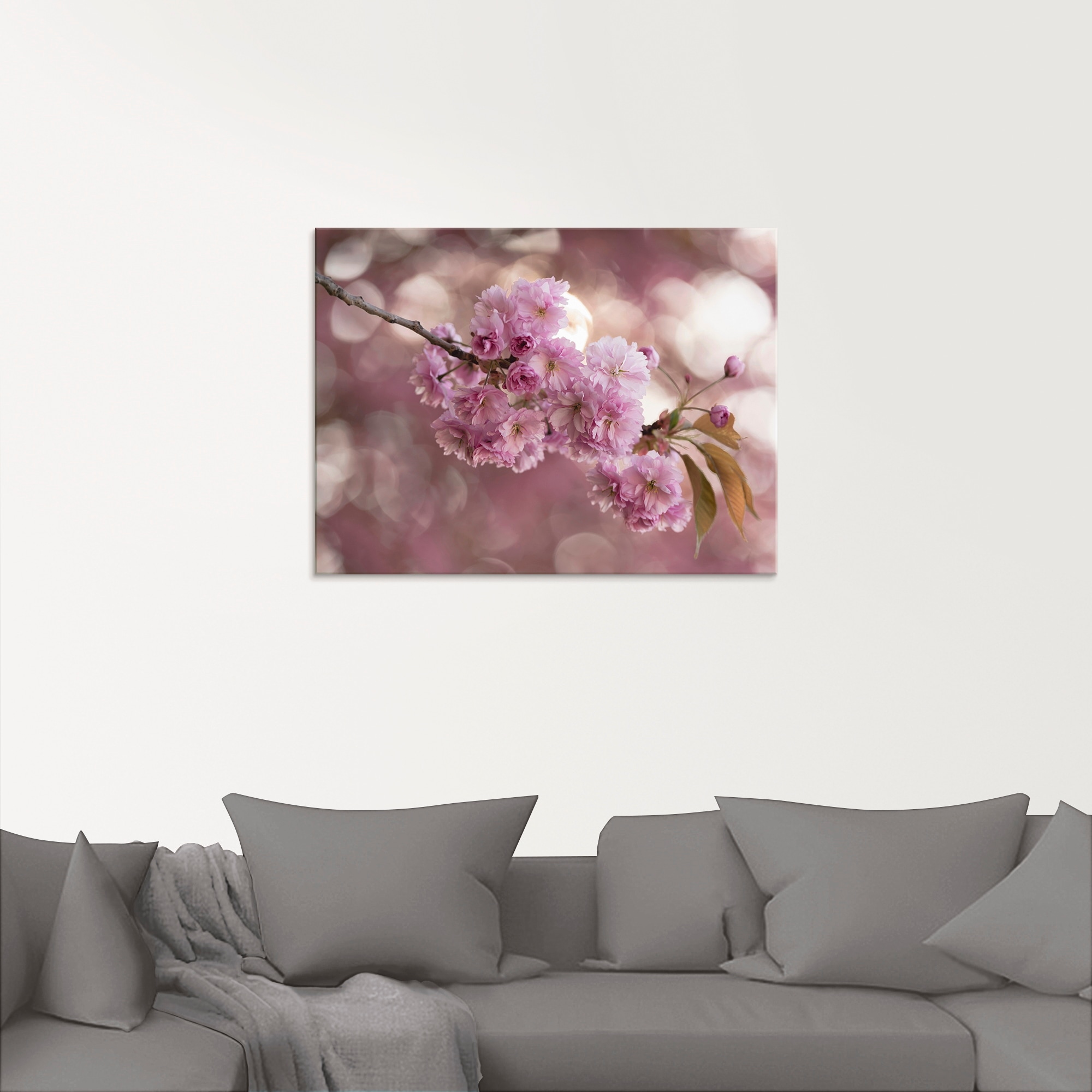 Artland Glasbild »Japanische Kirschblüte in Love III«, Blumen, (1 St.), in verschiedenen Größen