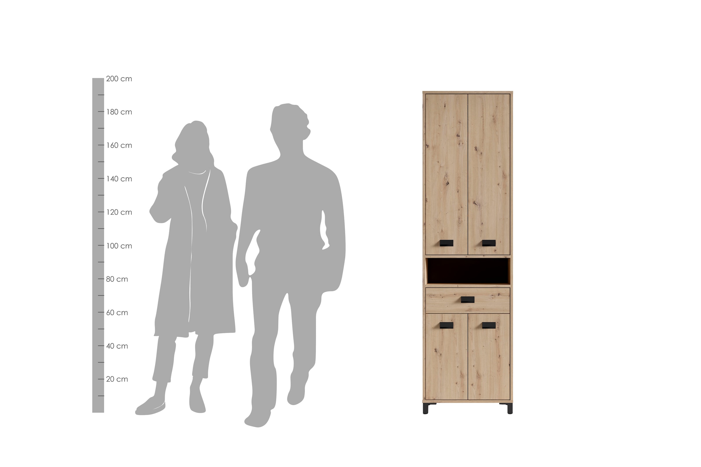 byLIVING Hochschrank »Wellness«, Höhe 193 cm, Breite 54 cm, mit viel Stauraum und offenem Fach