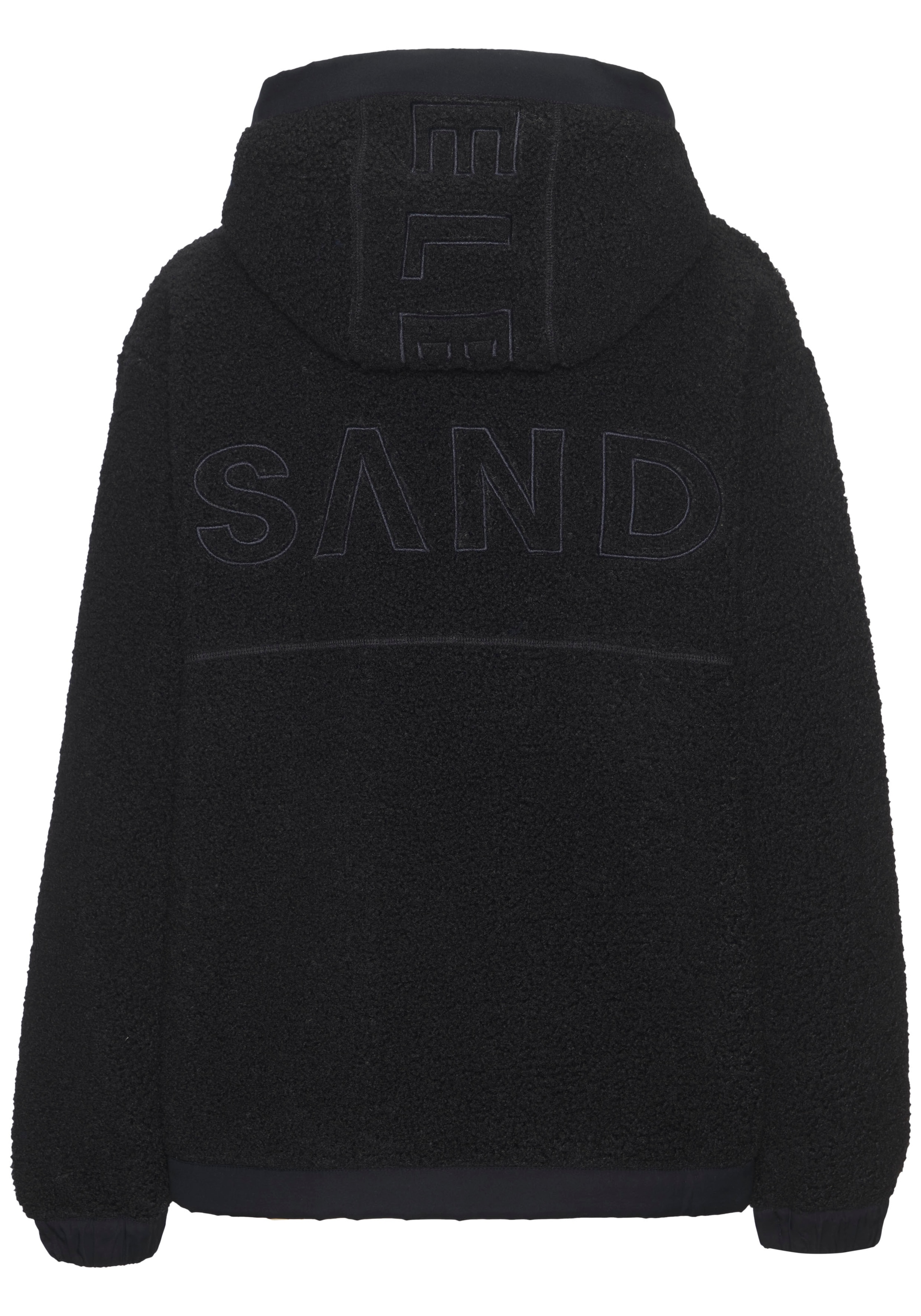 Elbsand Fleecejacke mit Kapuze aus Teddy-Fleece- mit Kapuze und schönem Logo auf der Rückseite