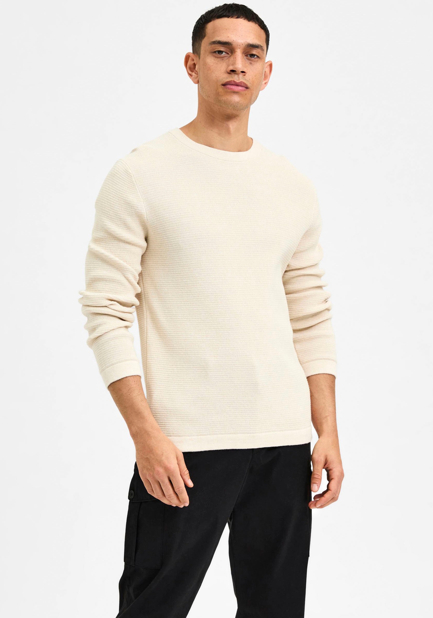 SELECTED HOMME Strickpullover »SLHROCKS LS KNIT CREW NECK« kaufen