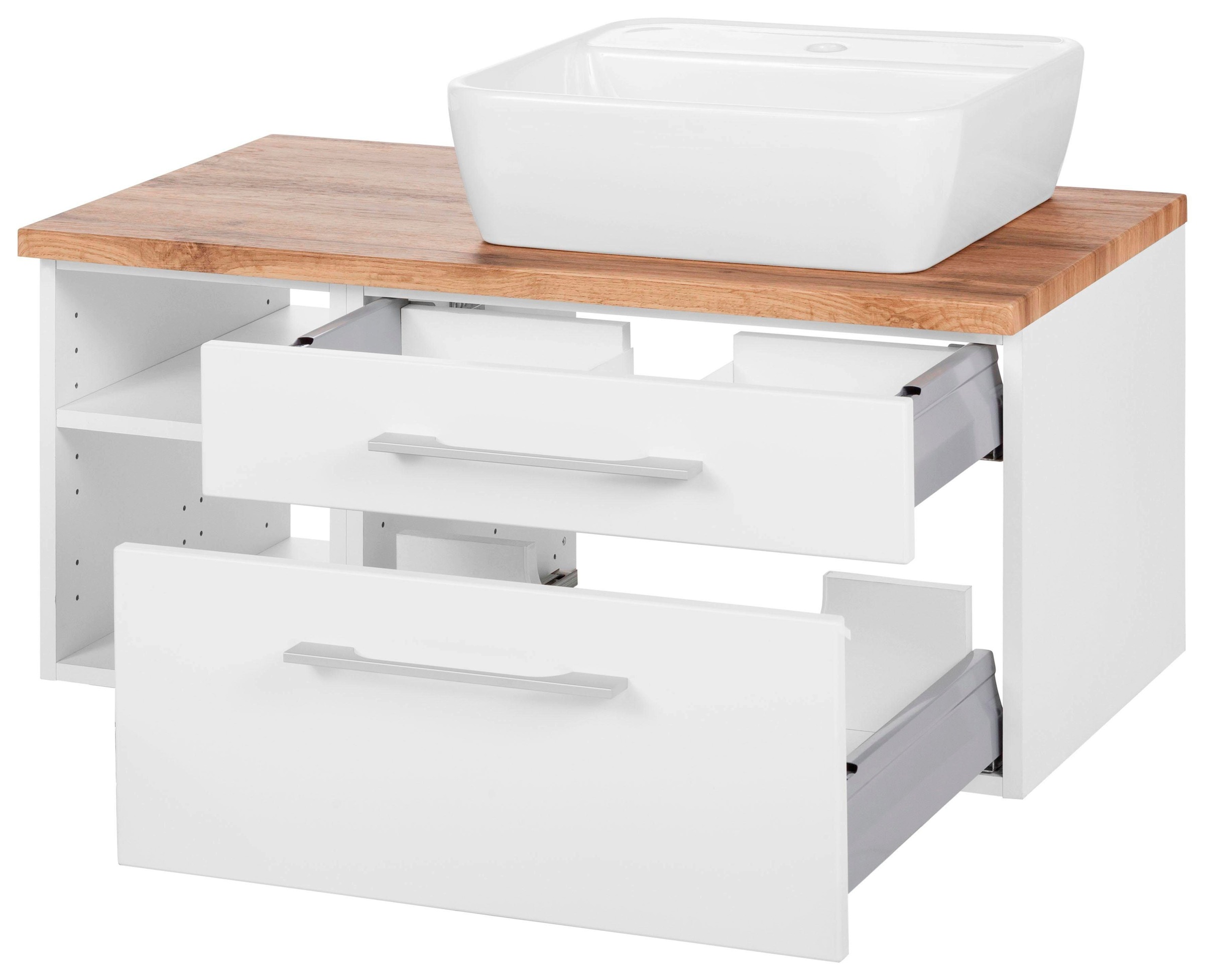welltime Waschbeckenunterschrank »Davos«, Badmöbel, Waschtisch inkl. Waschbecken, Breite 90 cm