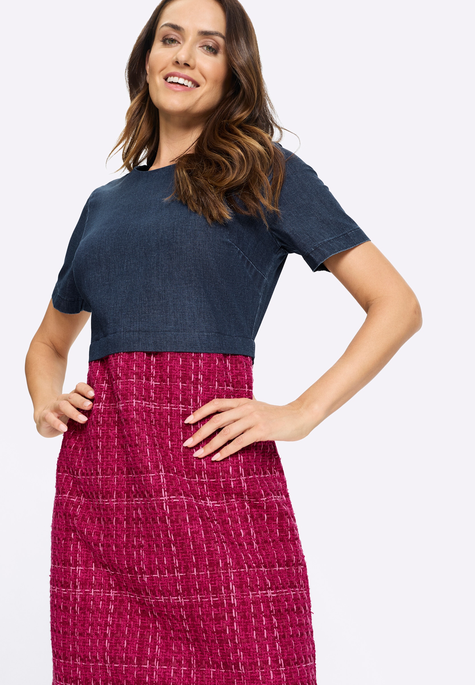 heine Jerseykleid »Kleid Bleistiftkleid in 2-in-1-Optik« Ohne Taschen