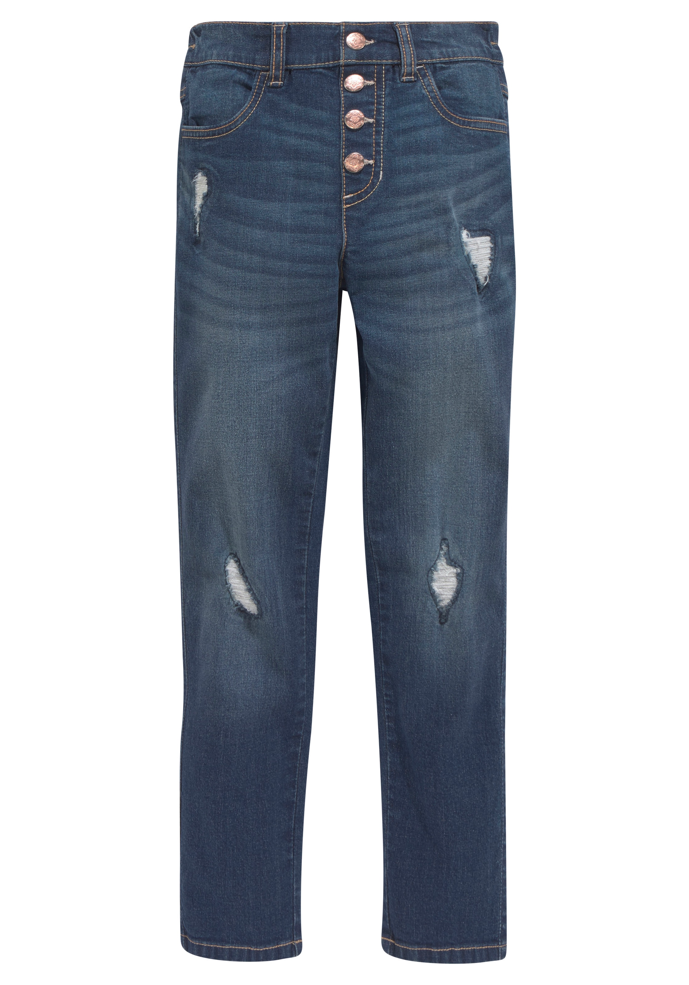 Arizona Stretch-Jeans », Hight-Waist Jeans für Mädchen«, weite Beinform, mit eingelassenen und aufgesetzten Taschen