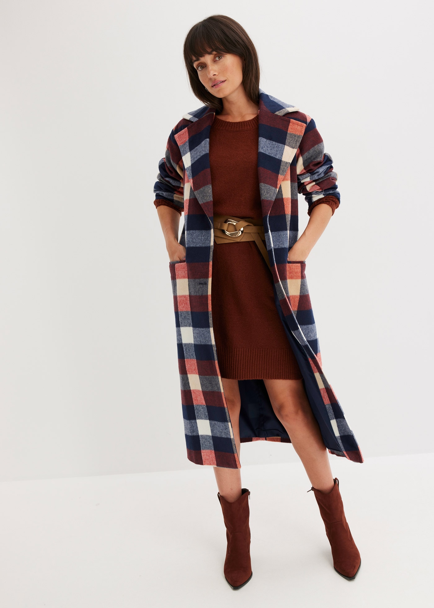 bonprix Sweatkleid »Oversize-Strickkleid« mit Seitenschlitzen