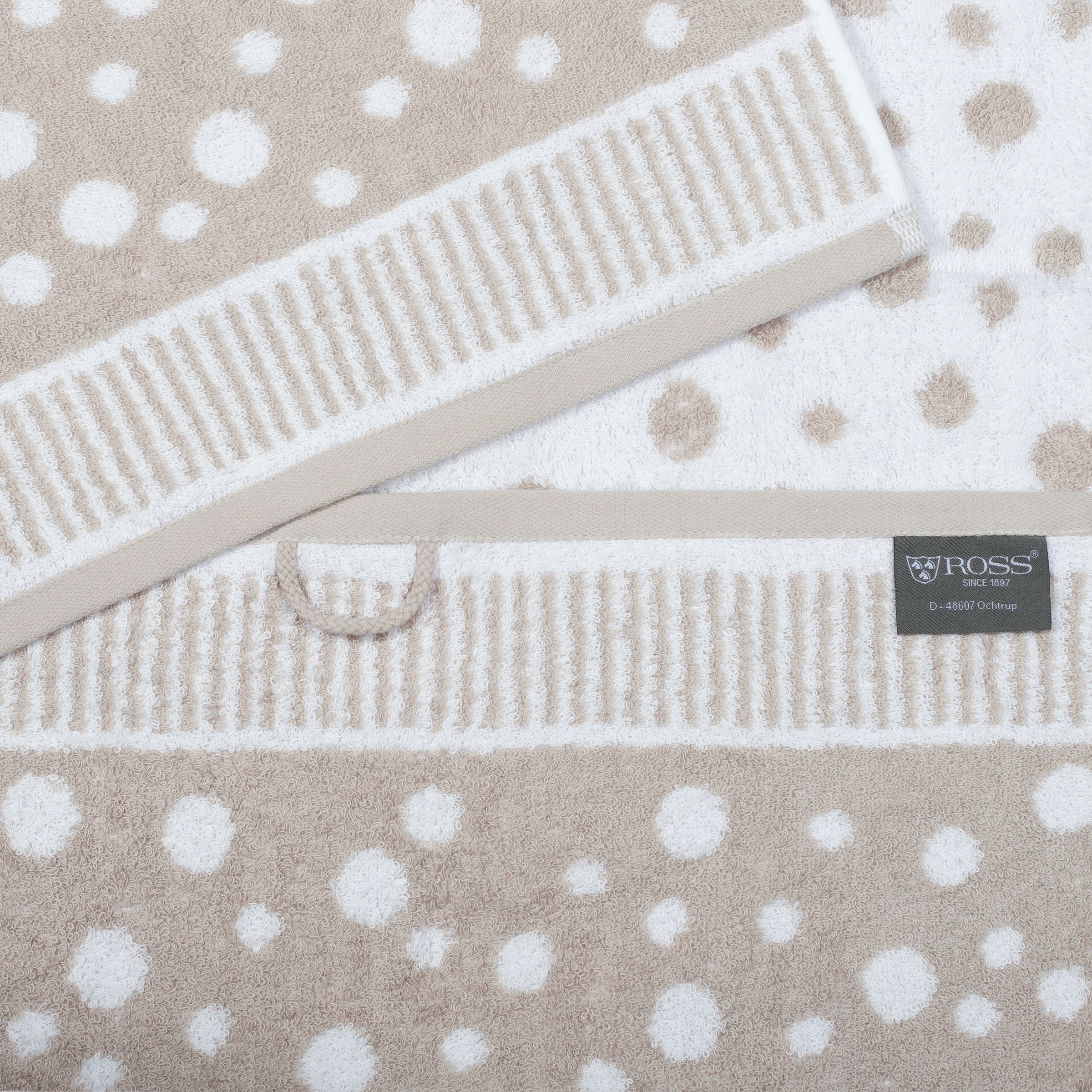 ROSS Duschtuch »Punkte, allover« aus feinster Baumwolle