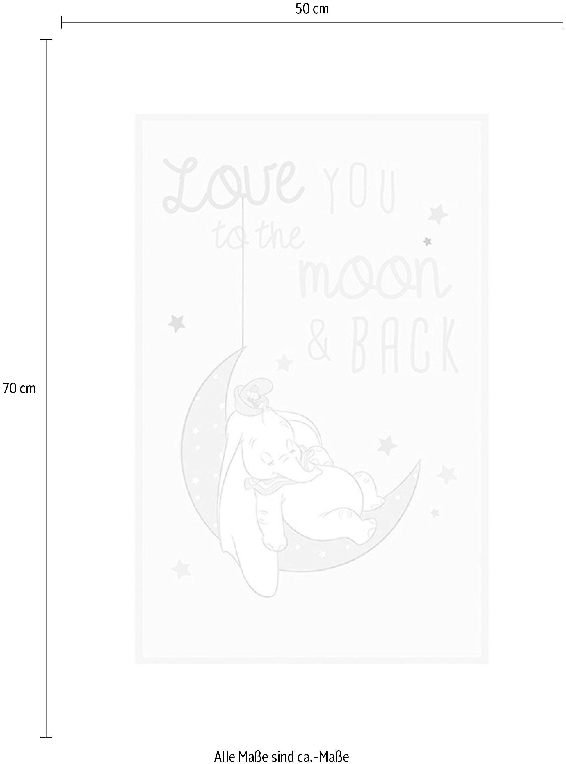 Komar Bild »Dumbo Moon«, Disney, (1 St.), Wandbild zur Dekoration im Kinderzimmer - ohne Rahmen