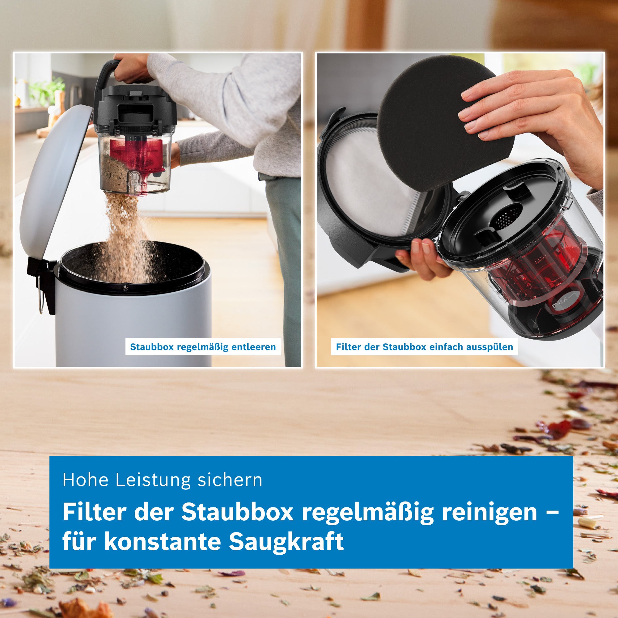 BOSCH Bodenstaubsauger »Serie 2 BGS05LRD2, Hygiene-Filter, kompakt, platzsparend, leicht« 700 W beutellos hohe Saugkraft, 2in1 Möbel- und Fugendüse, Polsterdüse, 700 W, rot