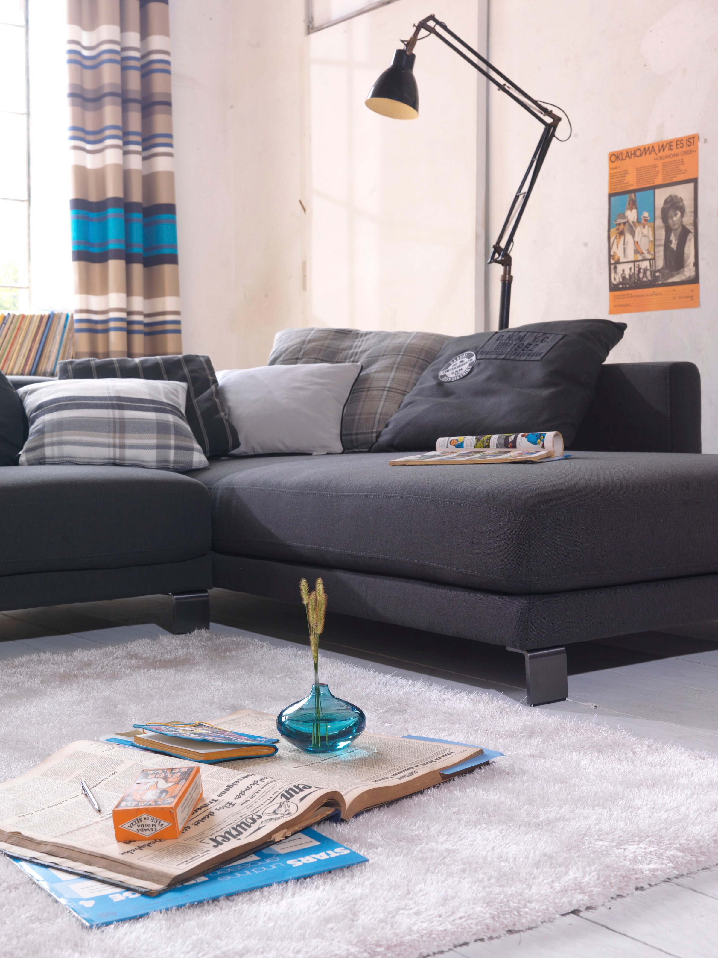 TOM TAILOR HOME Hochflor-Teppich »Soft«, rechteckig, 35 mm Höhe, handgetuftet, Uni-Farben, super weich und flauschig