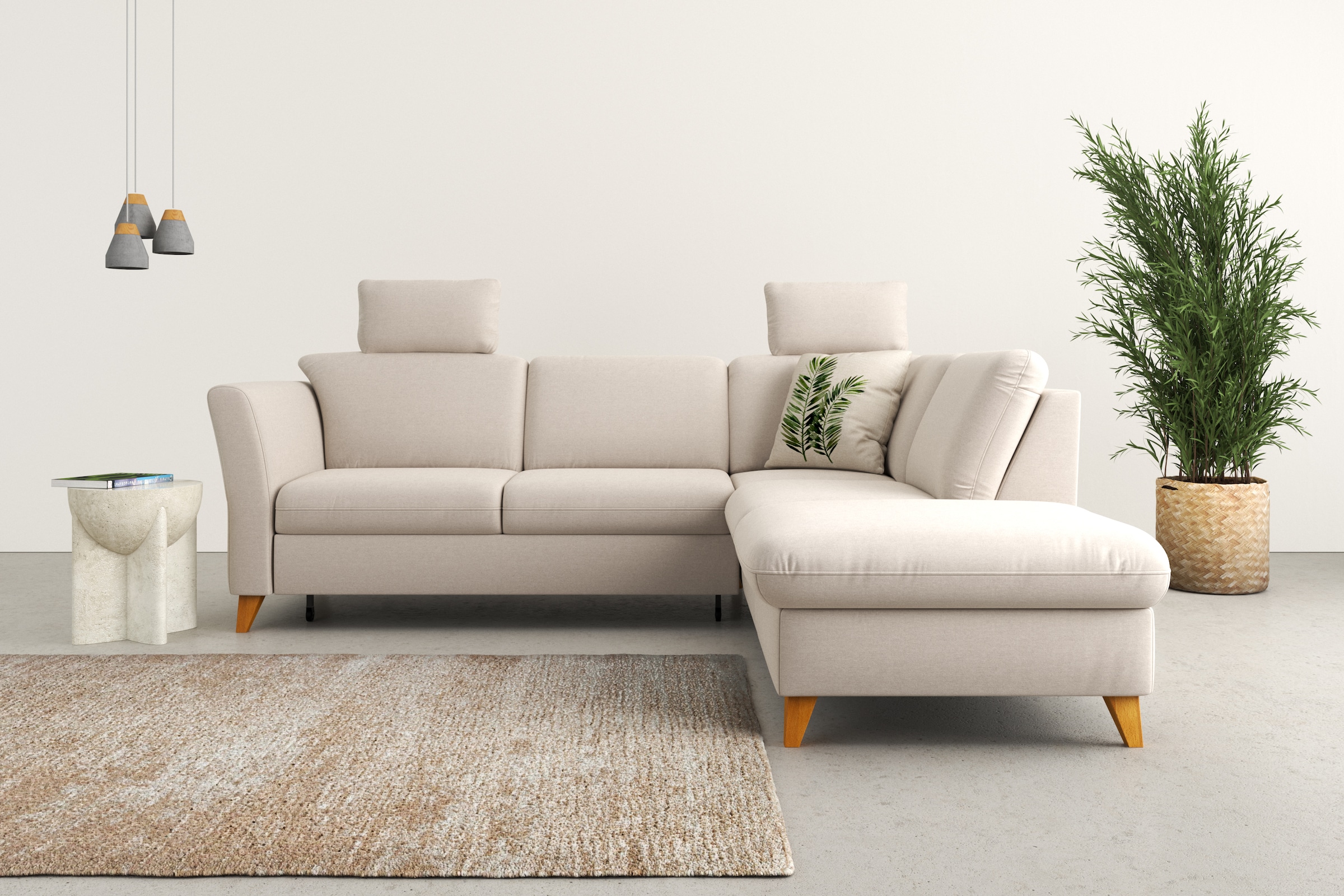 Home affaire Ecksofa »Trelleborg L-Form«, Federkern-Polsterung, wahlweise mit Bettfunktion und Stauraum