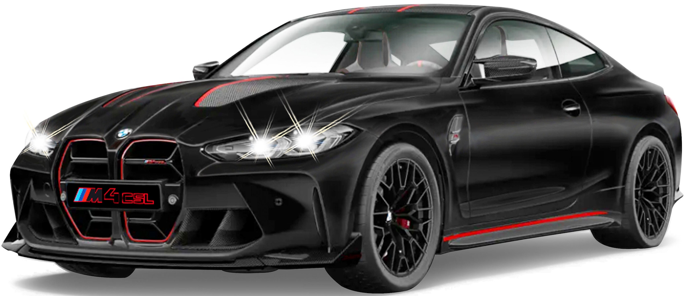 Jamara RC-Auto »Deluxe Cars, BMW M4 CSL 1:16, schwarz matt - 2,4 GHz«, mit LED-Lichtern
