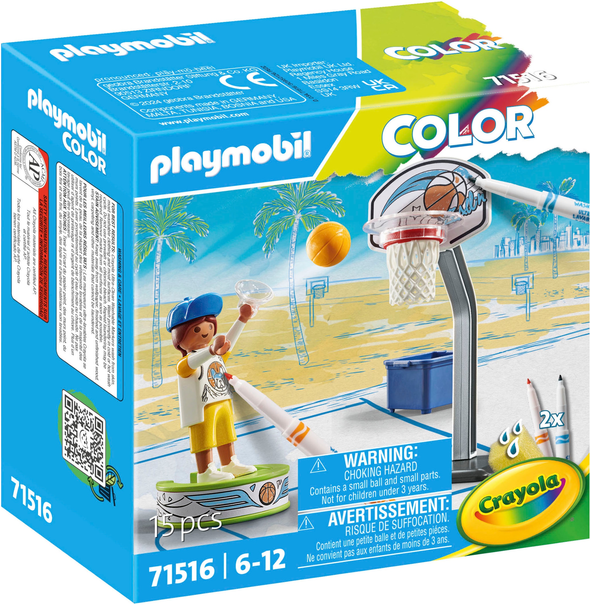 Konstruktions-Spielset »Skater mit Basketball (71516), Color«, (15 St.), Made in Europe