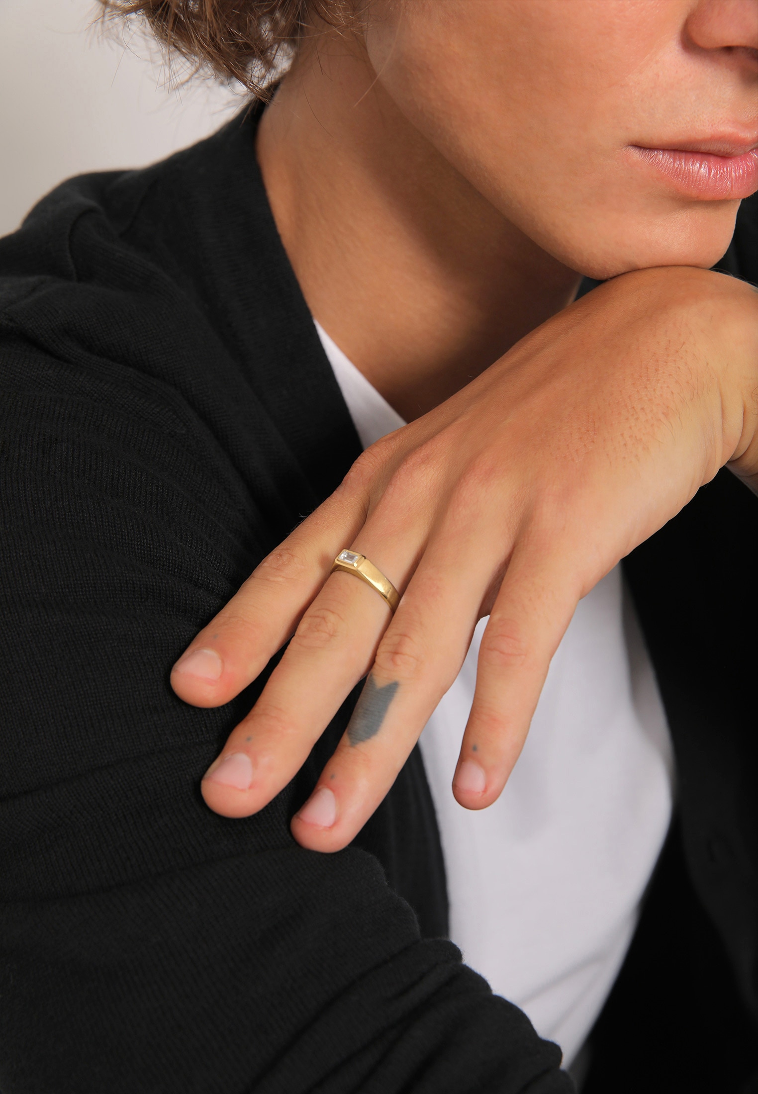 Kuzzoi Siegelring »Ring Herren Topas Baguette 925 Silber«
