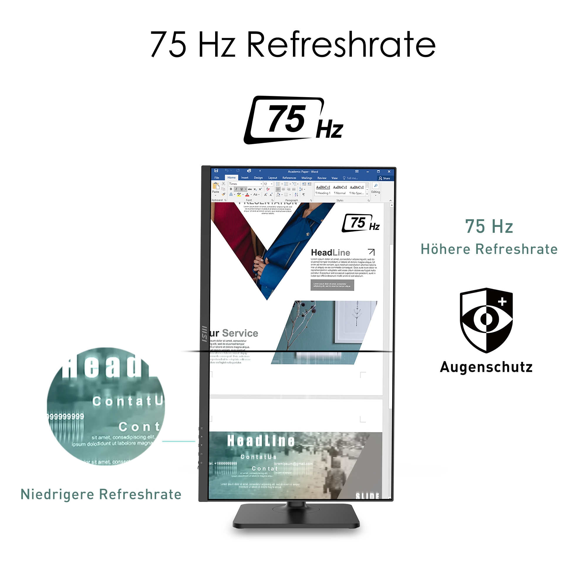 MSI LCD-Monitor »Modern MD271P«, 69 cm/27 Zoll, 1920 x 1080 px, Full HD, 5 ms Reaktionszeit, 75 Hz, 3 Jahre Herstellergarantie, höhenverstellbar, USB-C