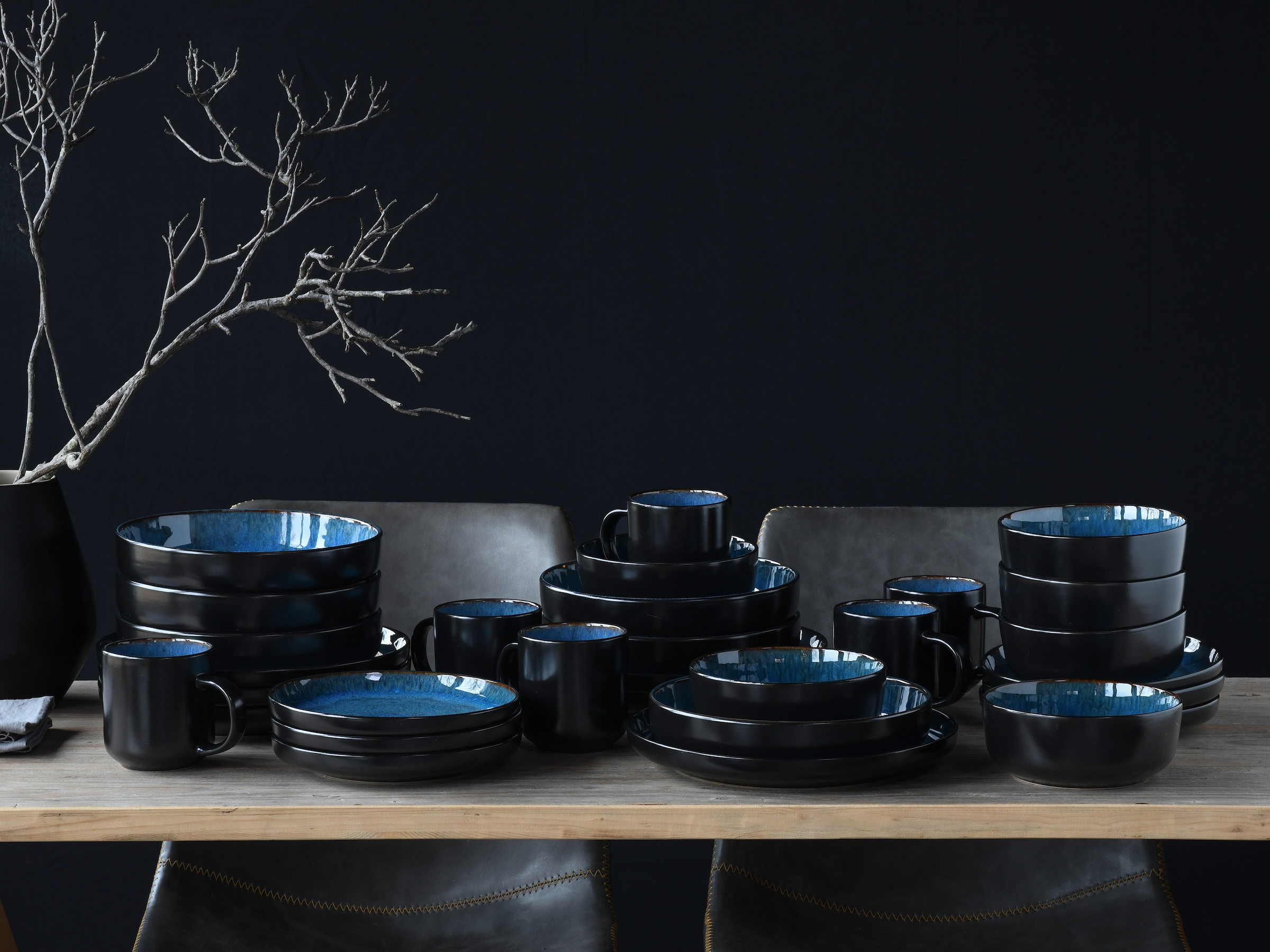 CreaTable Kombiservice »Nordic Fjord«, (Set, 30 tlg.), je 6 Speiseteller, Suppenteller, Dessertteller, Schalen, Kaffeebecher