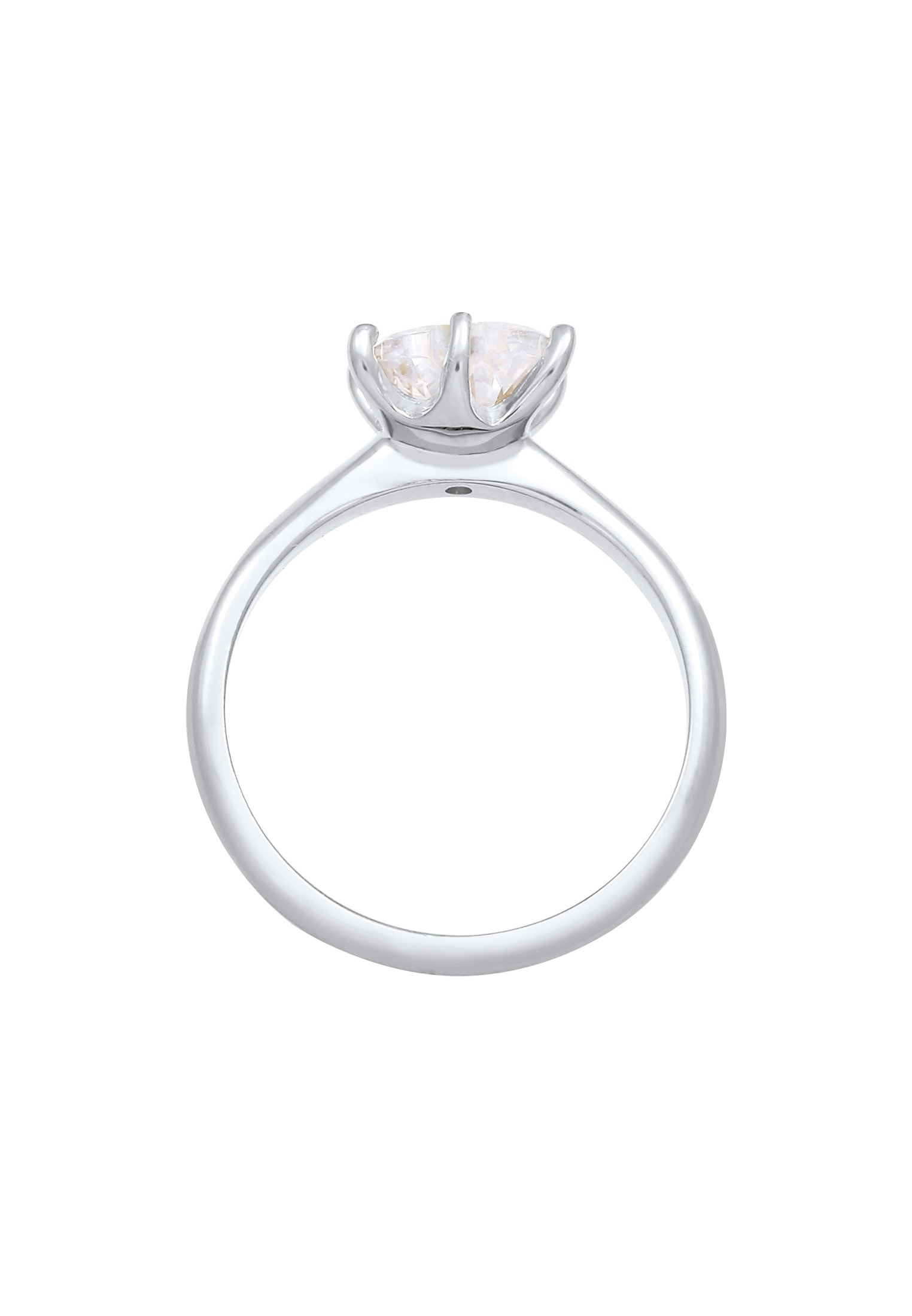 Elli Silberring »Ring Herz Zirkonia Verlobungsring Solitär 925 Silber«