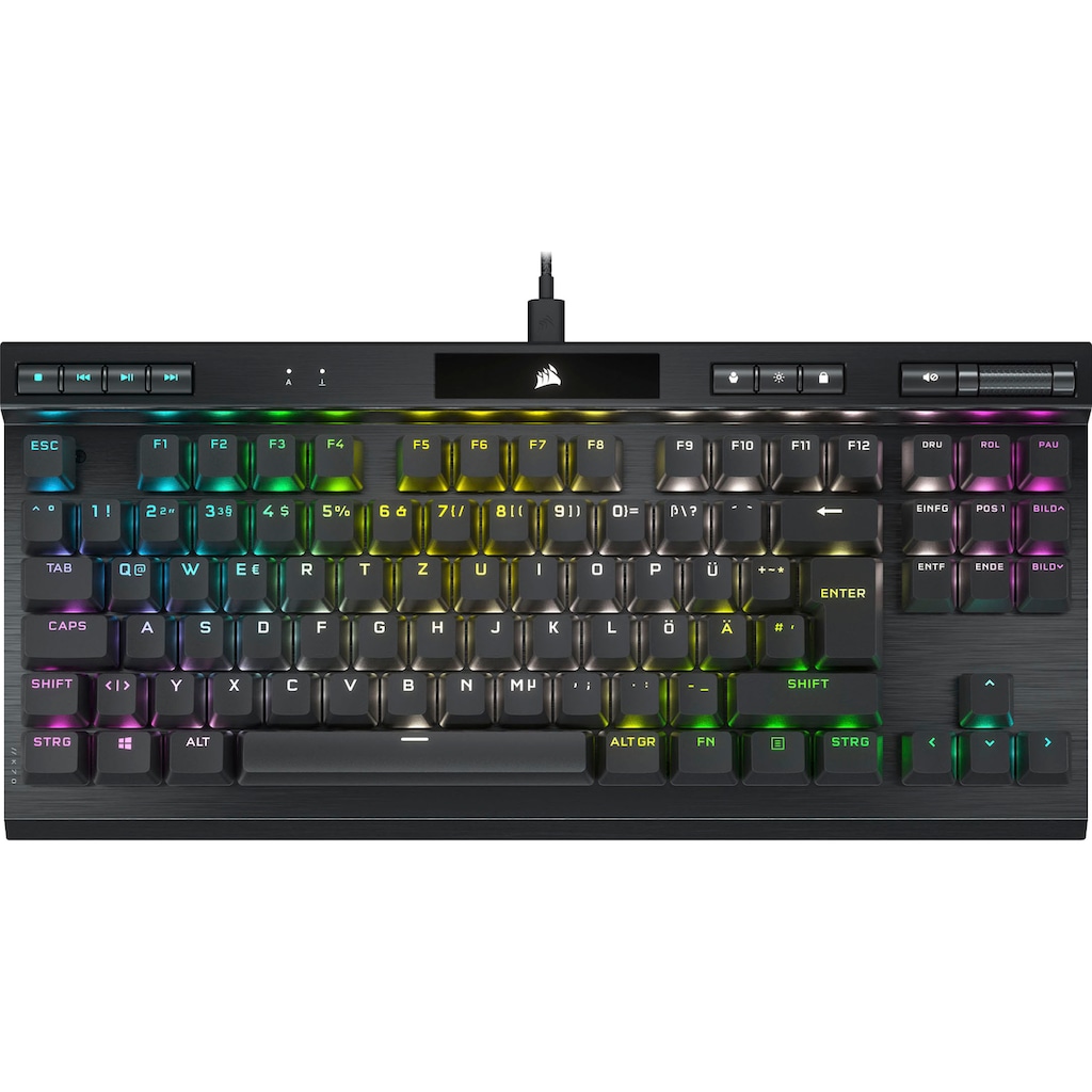 Corsair Gaming-Tastatur »K70 TKL RGB CHAMPION SERIES MX SPEED«, (Fn-Tasten-Multimedia-Tasten-USB-Anschluss-Lautstärkeregler)