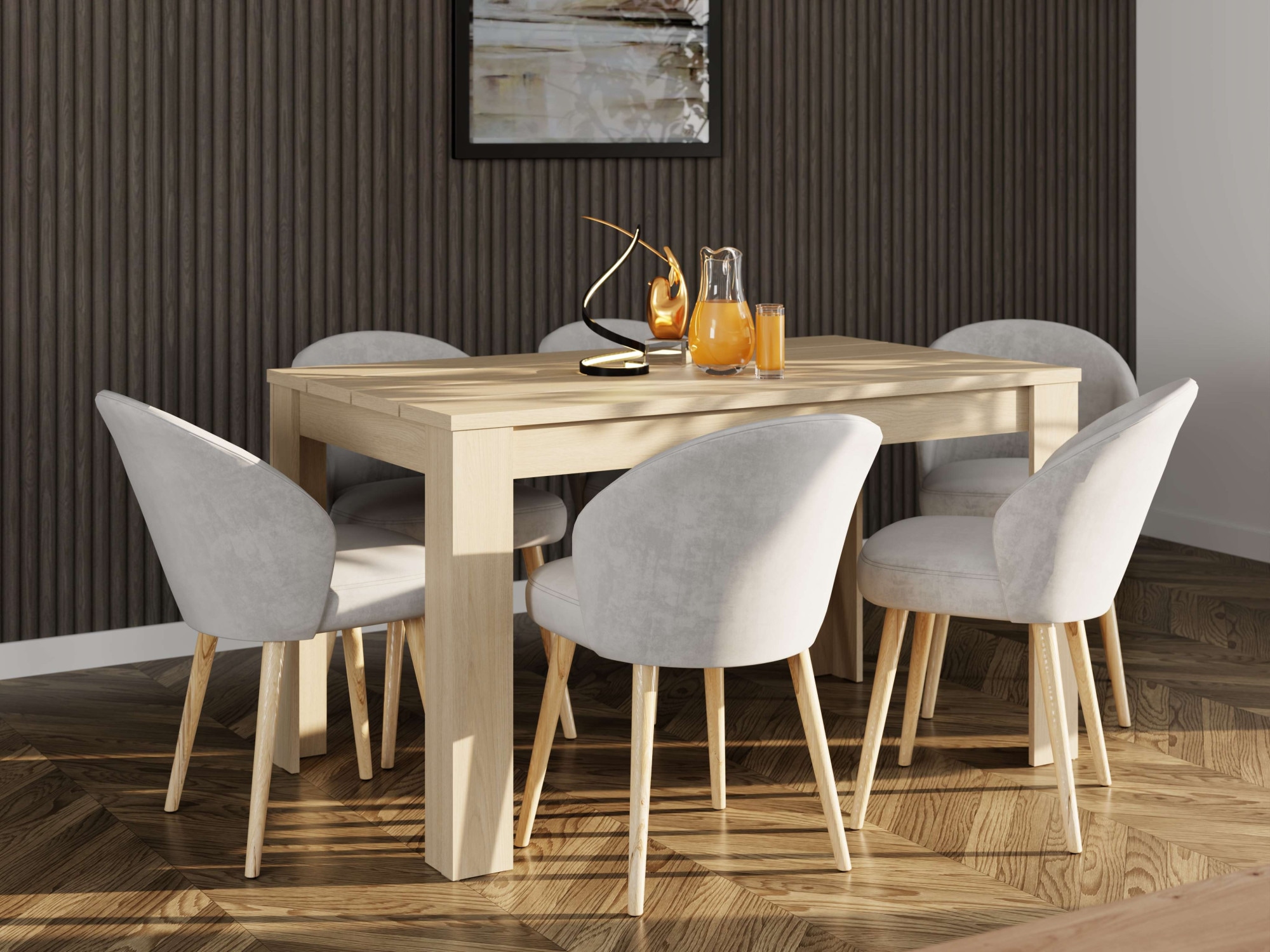 Home affaire Esstisch »Spoleto, Esstisch, Küchentisch, Speisetisch, Familientisch« Charakterstarke 4-Lamellen-Platte, 4 Farben, 2 Größen – top modern