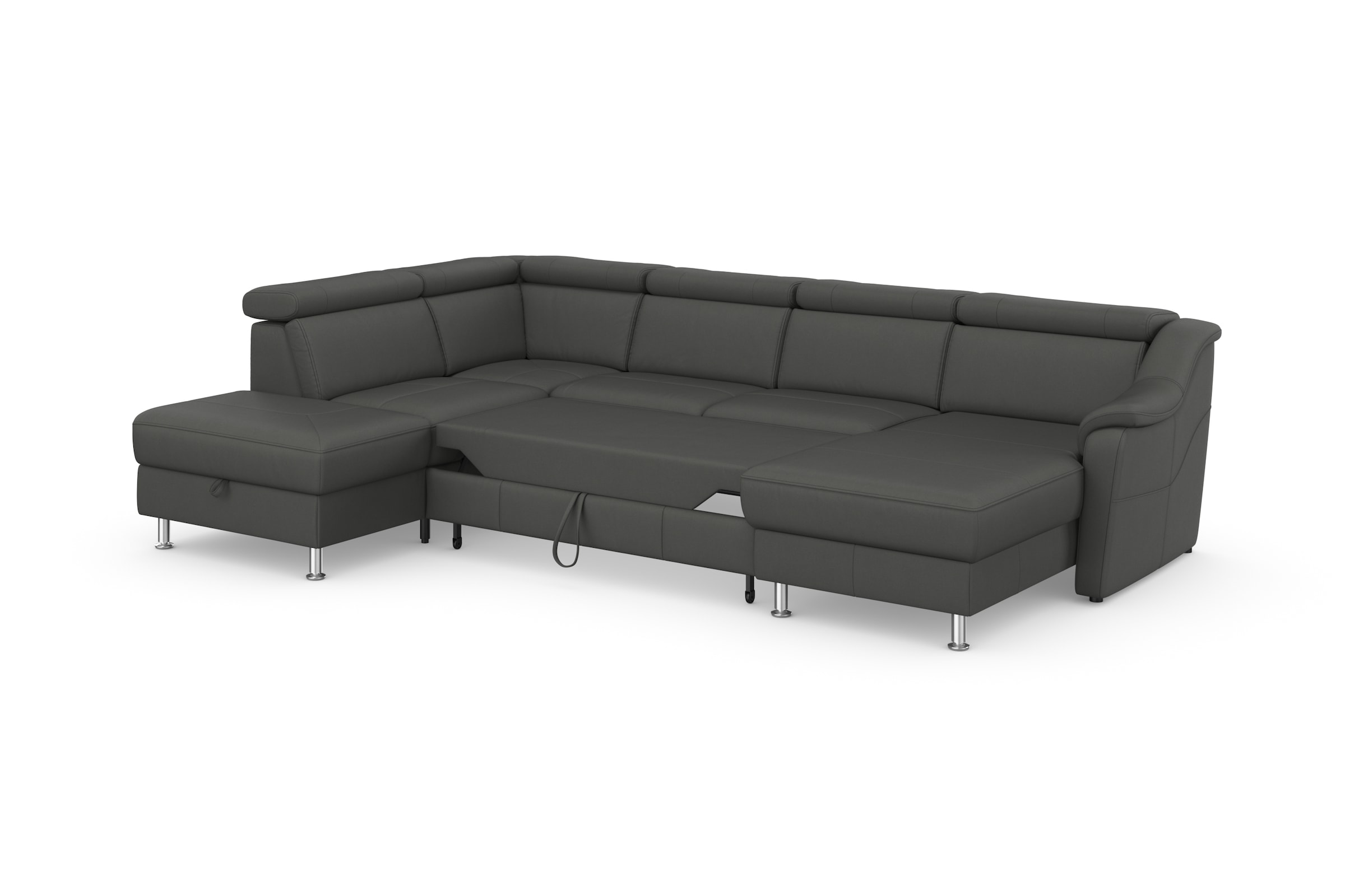 sit&more Wohnlandschaft »Freetown U-Form«, Kopfteilverstellung und Federkern, wahlweise mit Bettfunktion