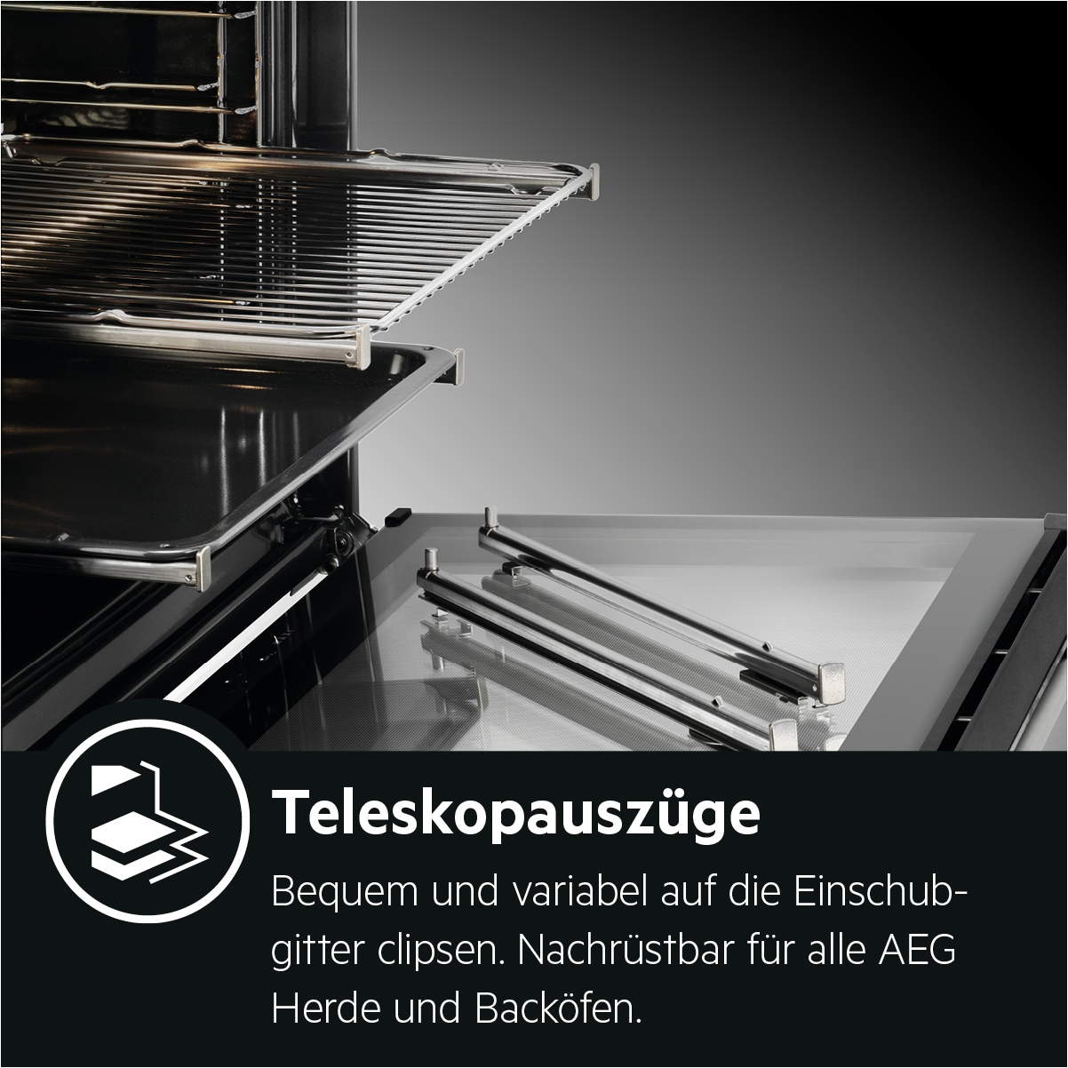 AEG Elektro-Standherd »CCB644OCBM«, mit Teleskopauszug nachrüstbar, XXL-Garraum