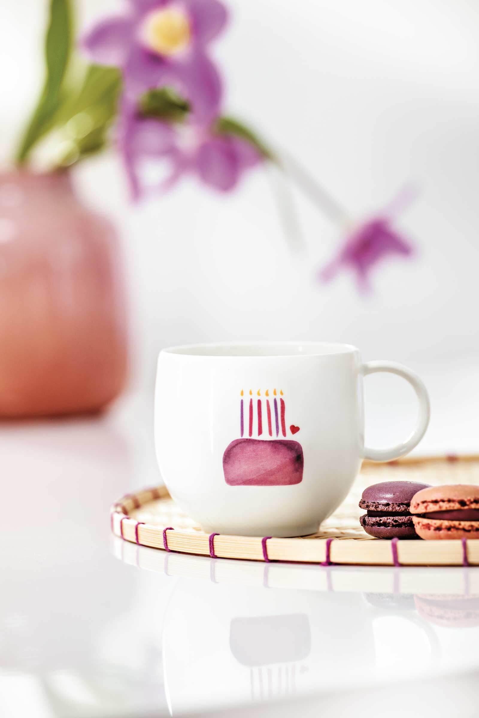 Villeroy & Boch Becher »Henkelbecher Happy Birthday With Love 290 ml weiß-rot«