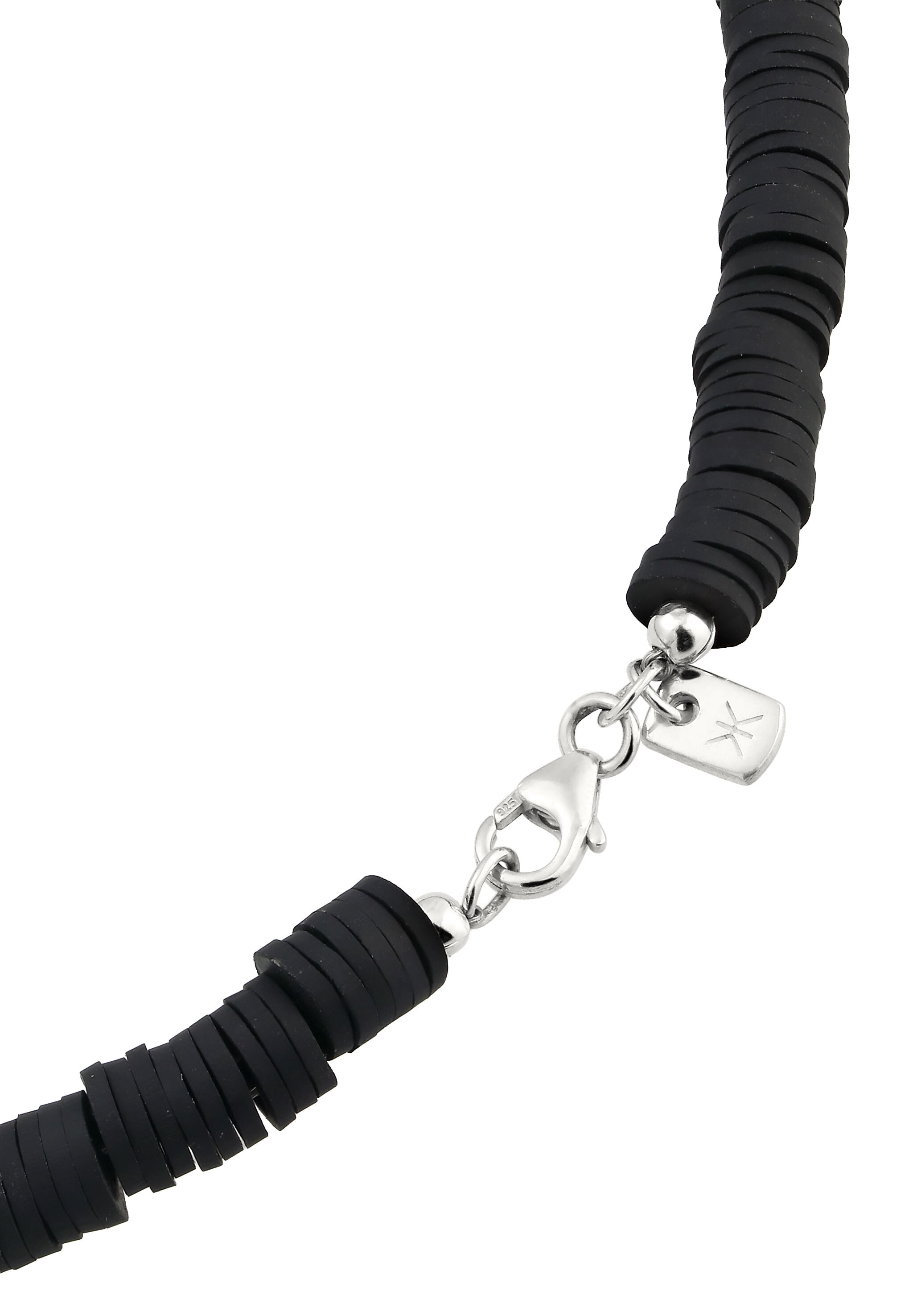 Kuzzoi Silberkette »Halskette Cornelian Rot Heishi Perlen 925 Sterling Silber«