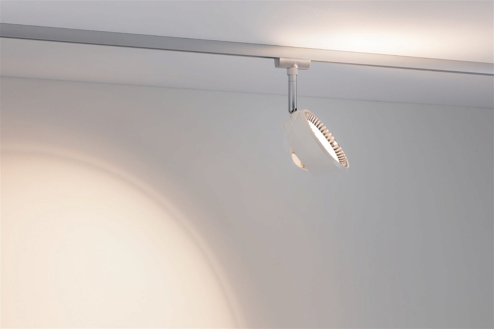Paulmann Schienensystem-Leuchten »URail Schienenspot Sabik Einzelspot 2700K 230V Weiß matt, Chrom matt« LED-Modul 1 Stk. Warmweiß dimmbar 800lm/390lm 9W