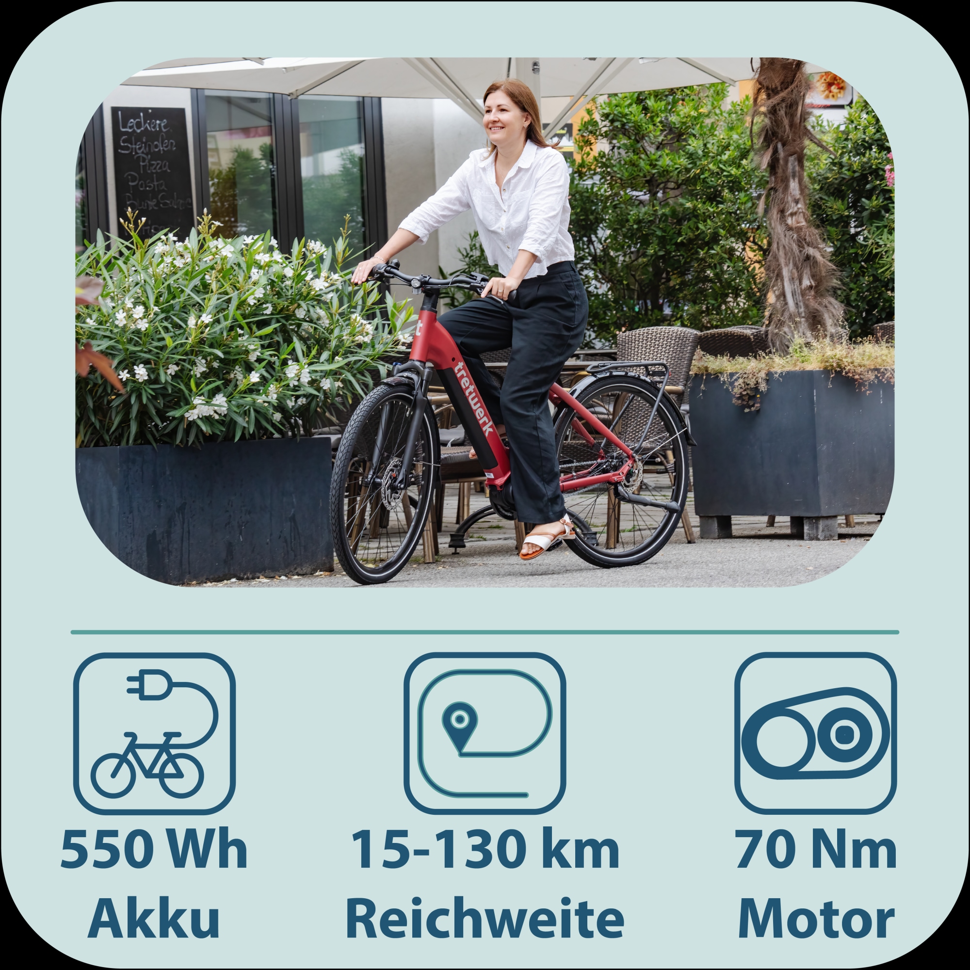 Tretwerk »Amber Nexus« 8 Gang Nabenschaltung Mittelmotor 250 W Tretwerk Amber Nexus E Bike Damen 28 Zoll Elektrofahrrad 155 - 185cm