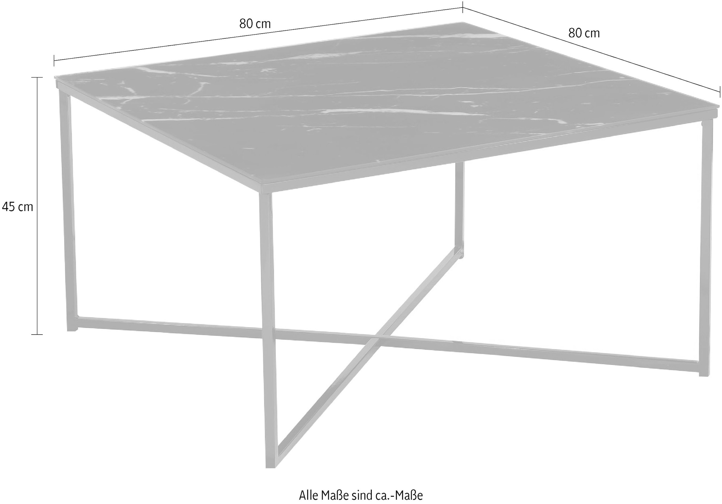 SalesFever Couchtisch, Tischplatte in Marmoroptik