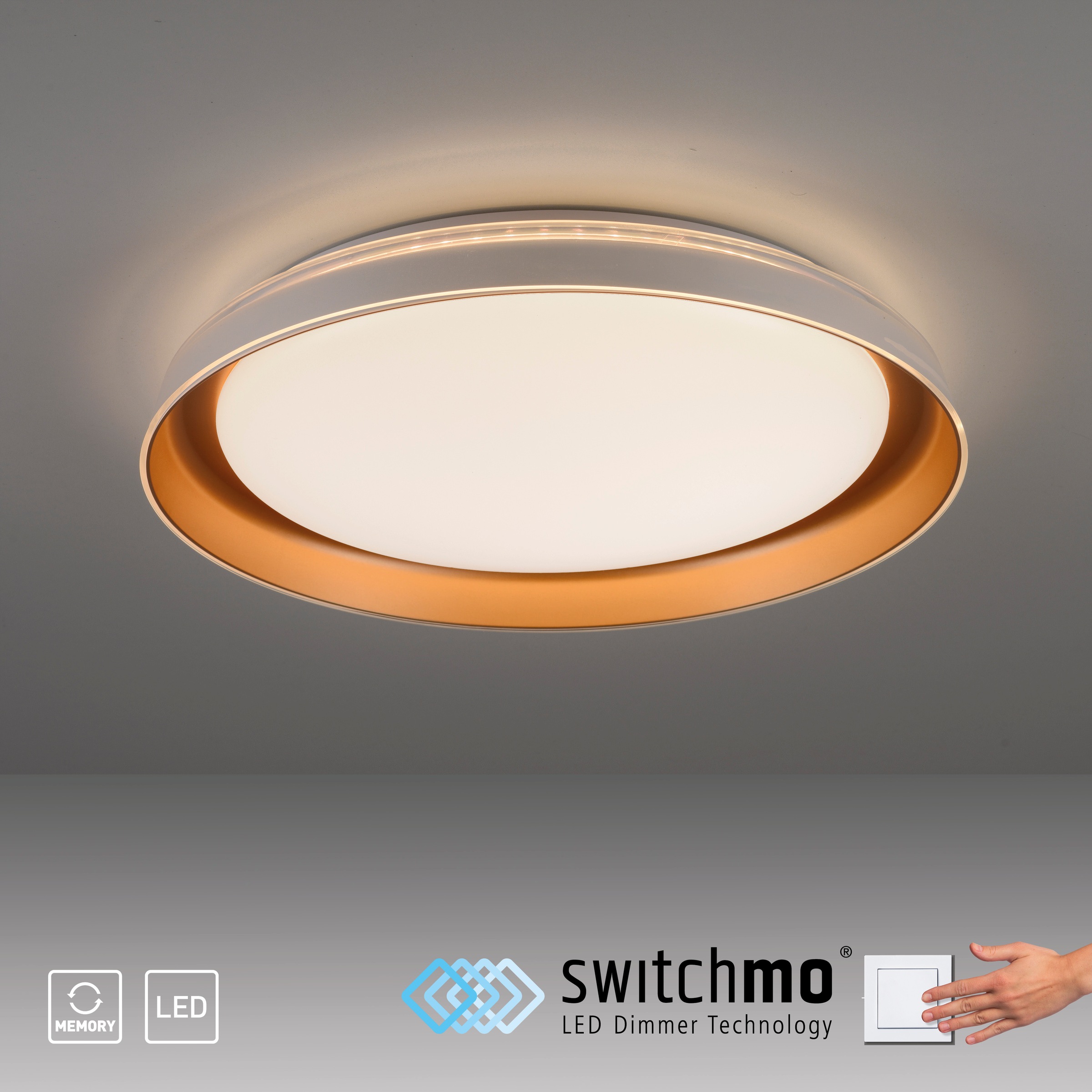 JUST LIGHT Deckenleuchte »SATI« LED-Board 1 Stk. Warmweiß LED, dimmbar, Switchmo, Memory, nach Trennung vom Netz